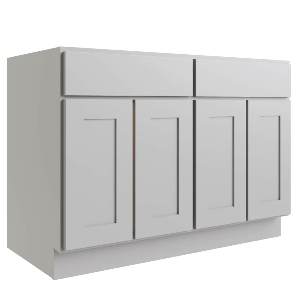 RELIABILT L03-B48 Parkstone 48-in W x 34.5-in H x 24-in D Gray 2 -Drawers Base Fully assembled Plywood Cabinet (Flat Panel Shaker)