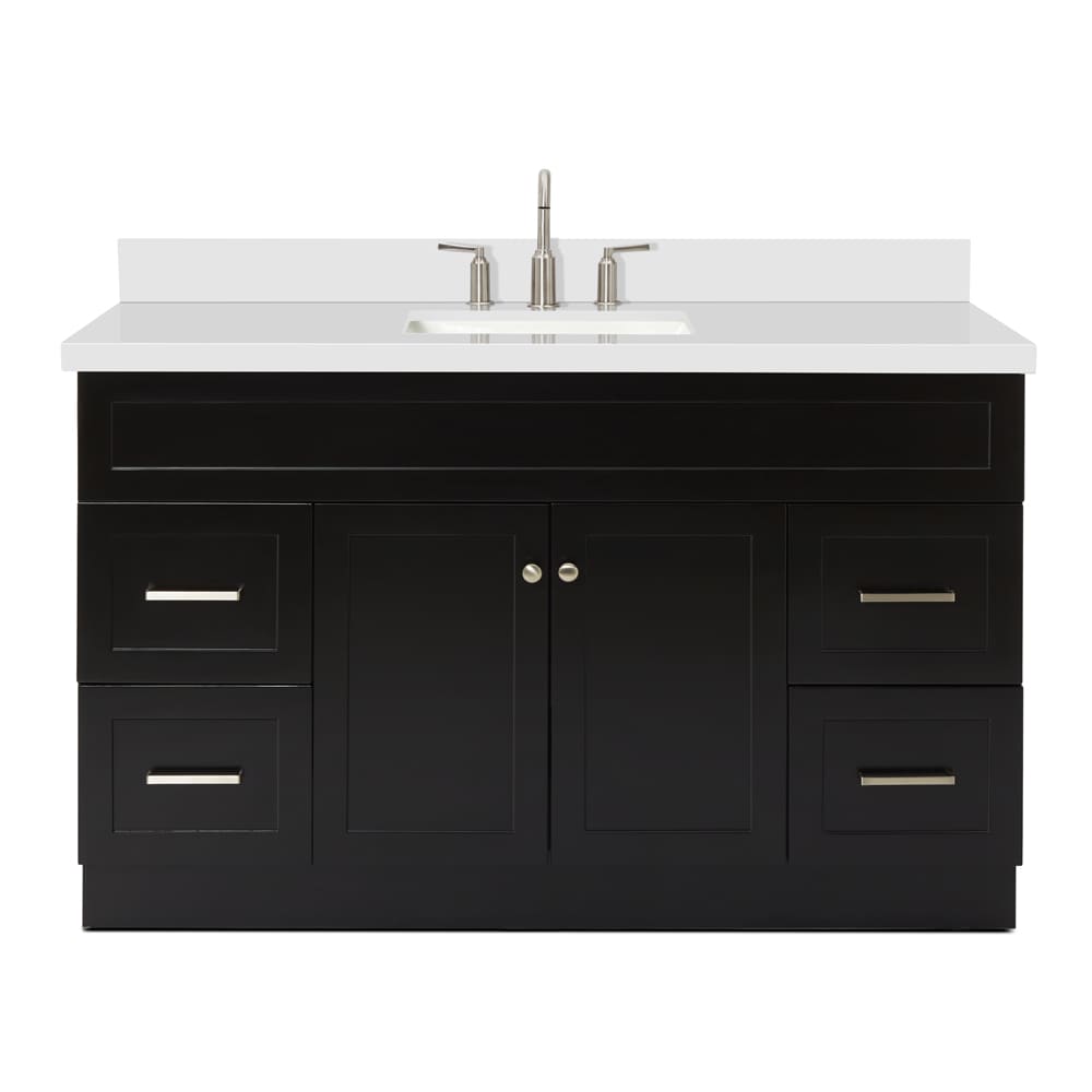 Hamlet 55" Black Vanity with White Quartz Top