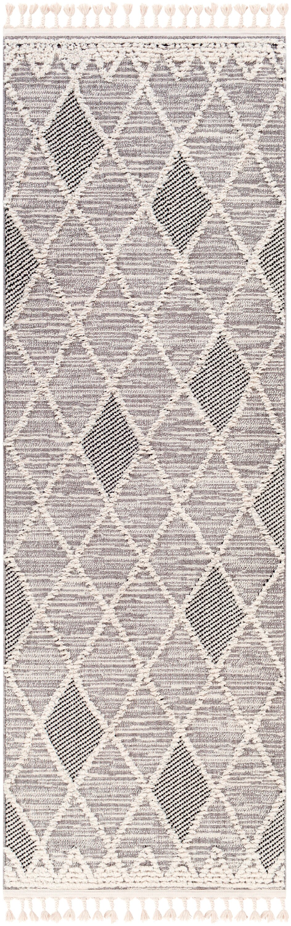 Surya AZI2304-2776 Azilal 3 X 8 (ft) Gray Indoor Geometric Global Spot Clean Only Area Rug
