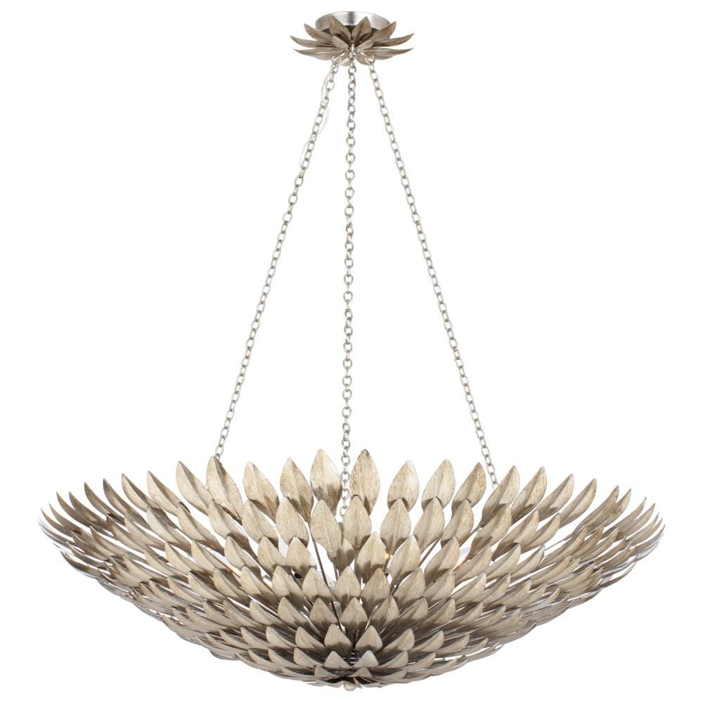 Crystorama 519-SA Broche 8 -Light Antique Steel Transitional For Use in Bathrooms, Foyers, Kitchens, Chandelier