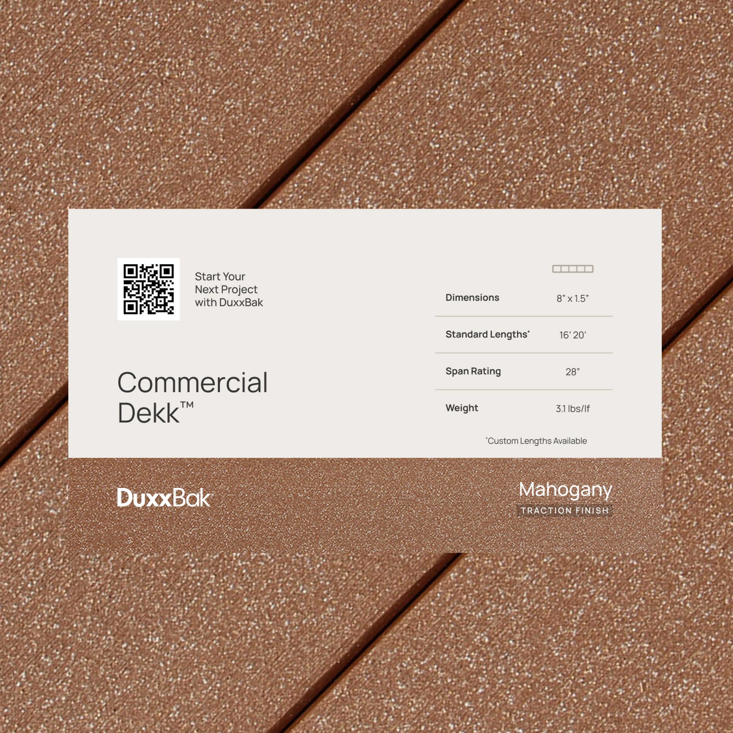 DuxxBak SAMP-COMM-MAHOGANY Deck-Board-Samples - View #3