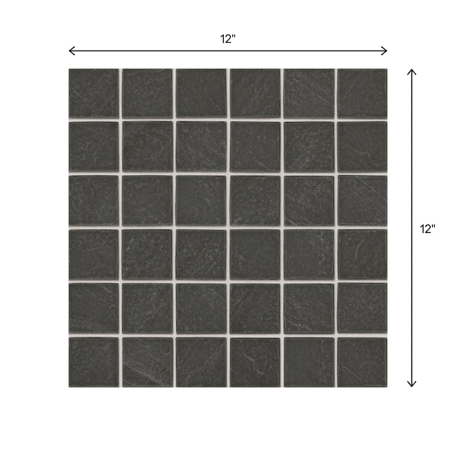 American Olean Carbon Mist Slate 12-in x 12-in Glazed Ceramic Uniform