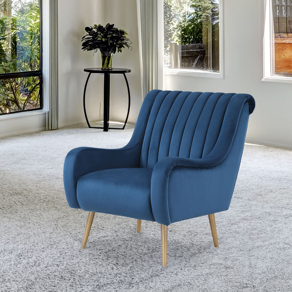 OSP Home Furnishings Cassia Casual Blue Accent Chair in the Chairs ...