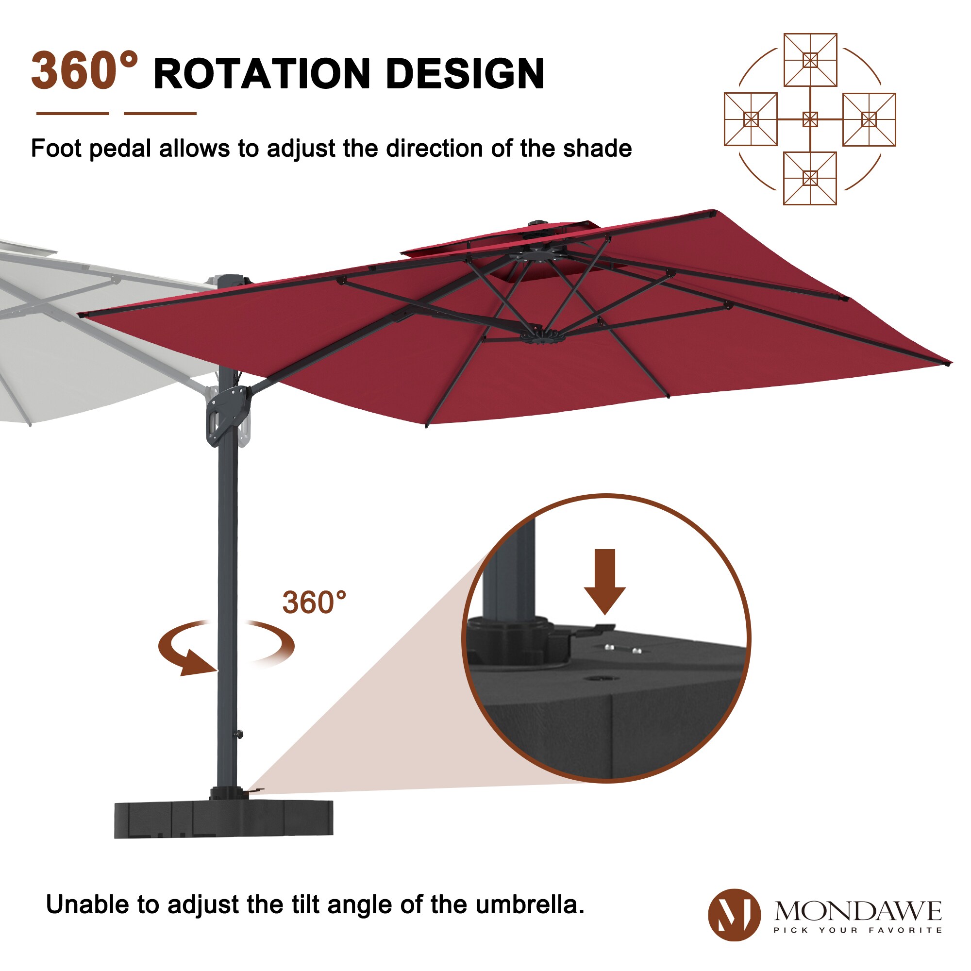 Mondawe MO-WG01RD-B Umbrellas-2 - View #3