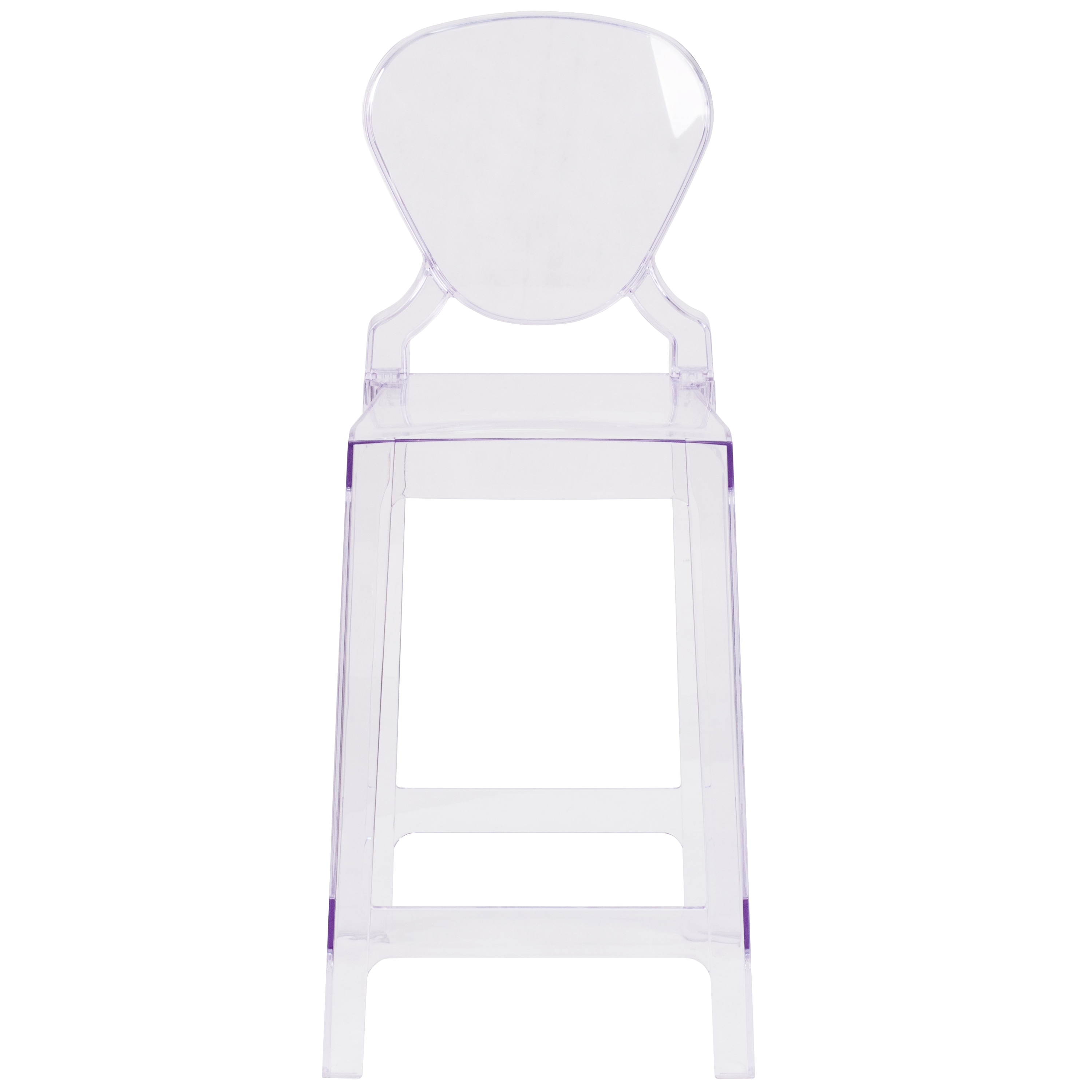 Clear Polycarbonate Ghost Counter Stool with Tear Back