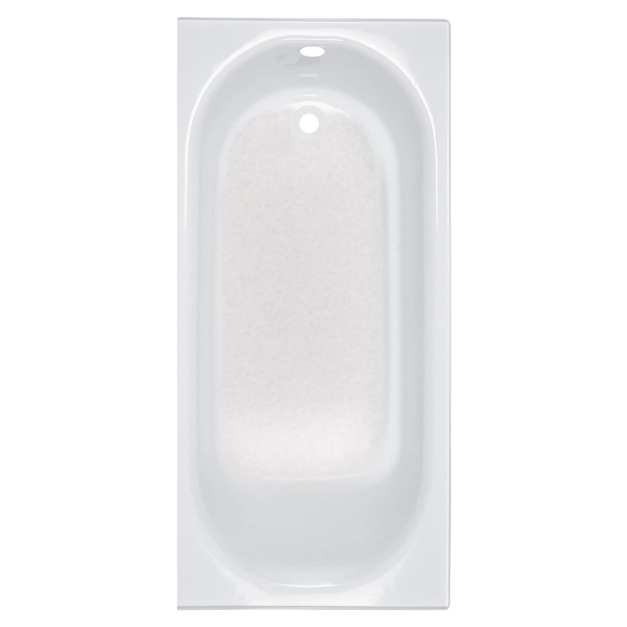 American Standard 2392202.020 Princeton 30.0-in x 60.0-in White Porcelain enameled steel Oval Alcove Soaking bathtub ( Left Drain )