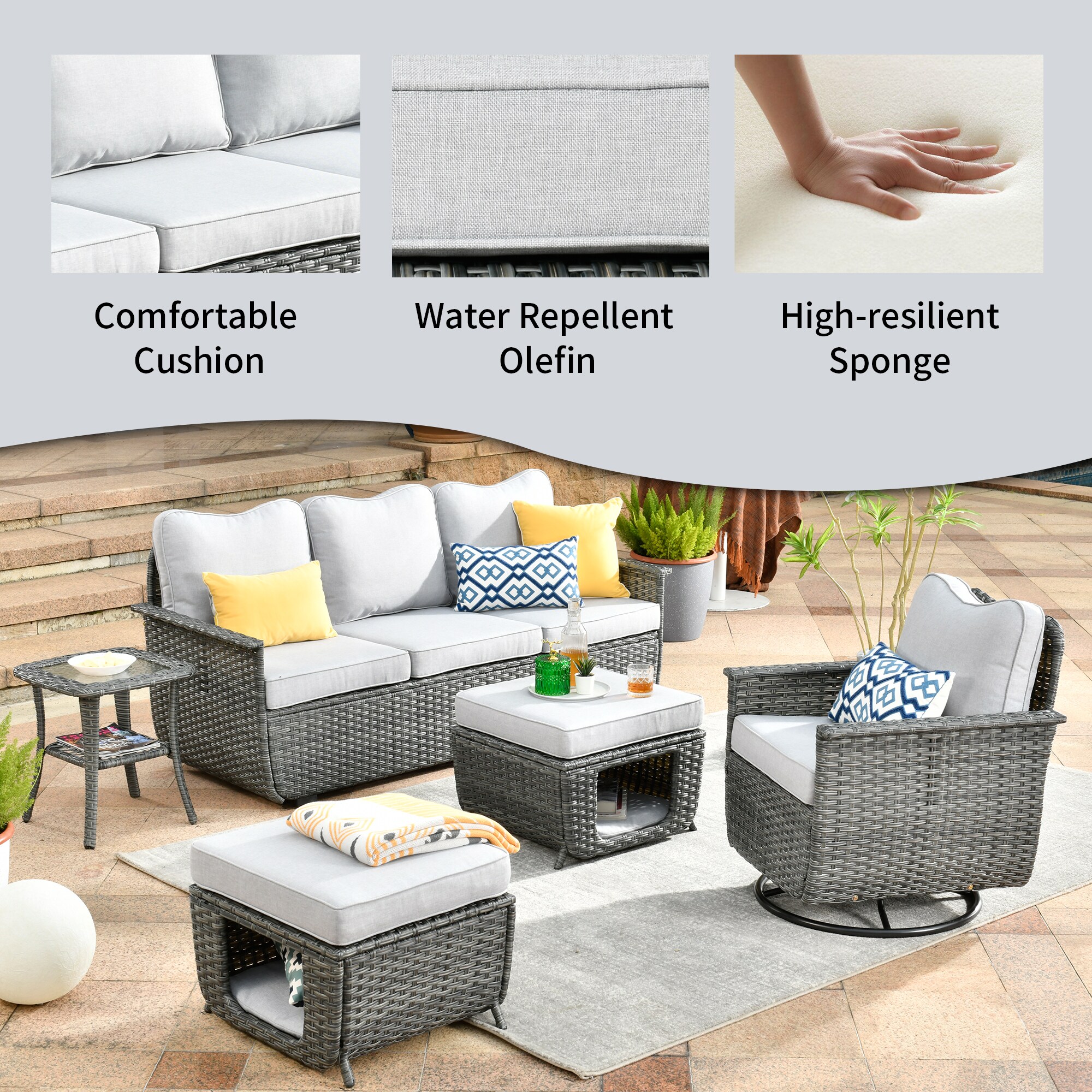 Ovios BP-405Y Patio-Conversation-Sets - View #5