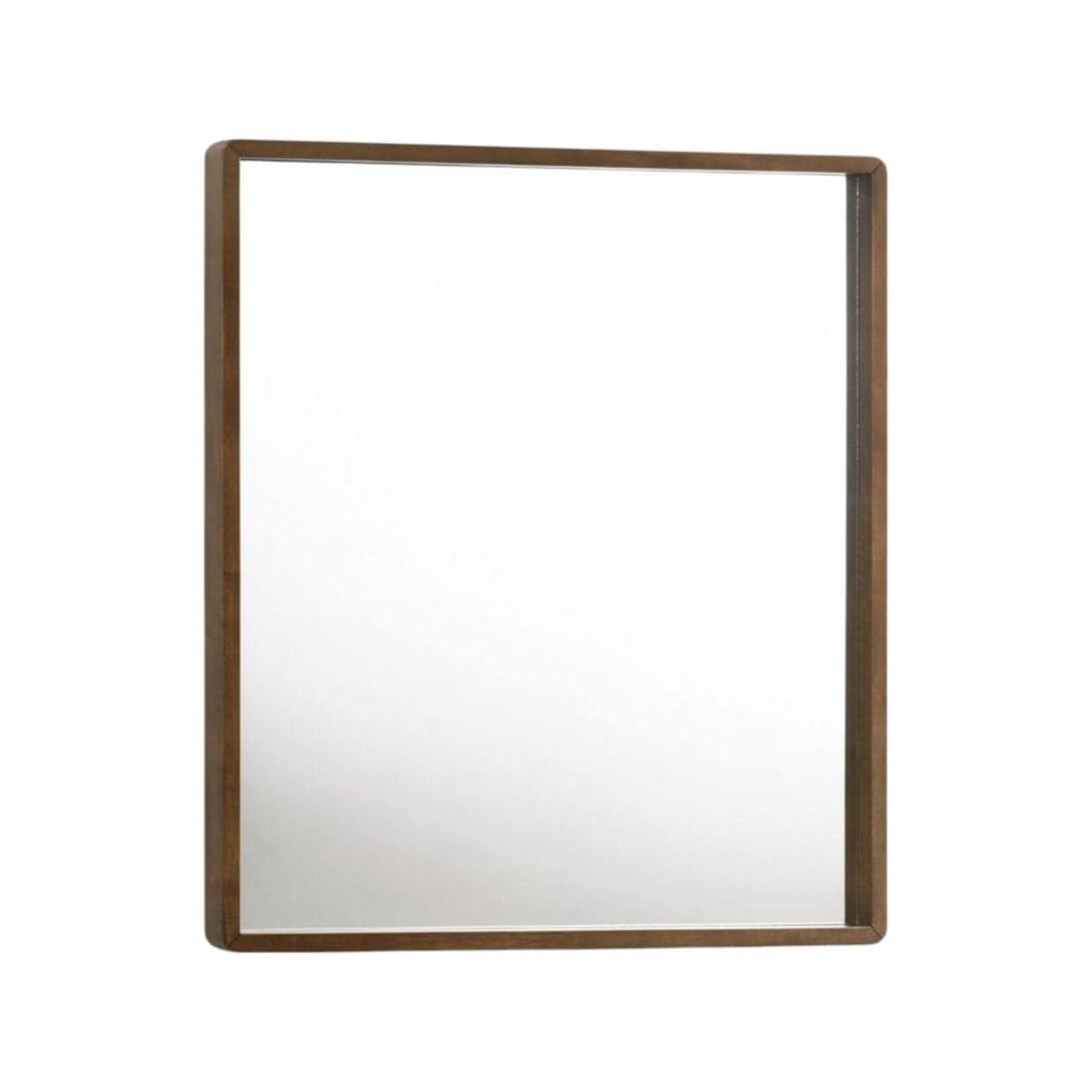 HomeRoots 4000510881 36-in W x 40-in H Rectangle Brown Framed Wall Mirror
