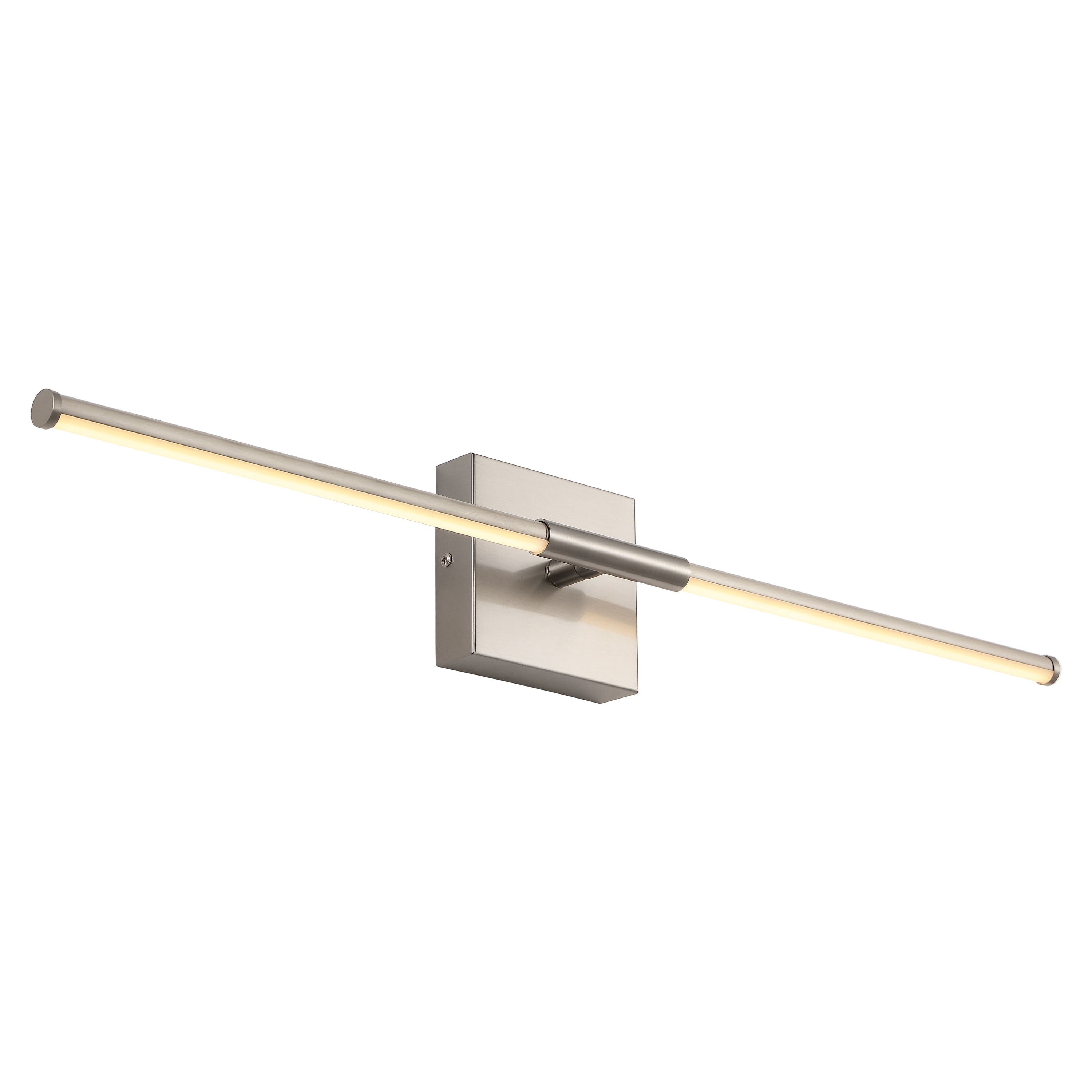 JONATHAN  Y JYL7022E Makena Metal Dimmable Integrated Minimalist 28-in W 1 -Light Polished Nickel Integrated LED Wall Sconce