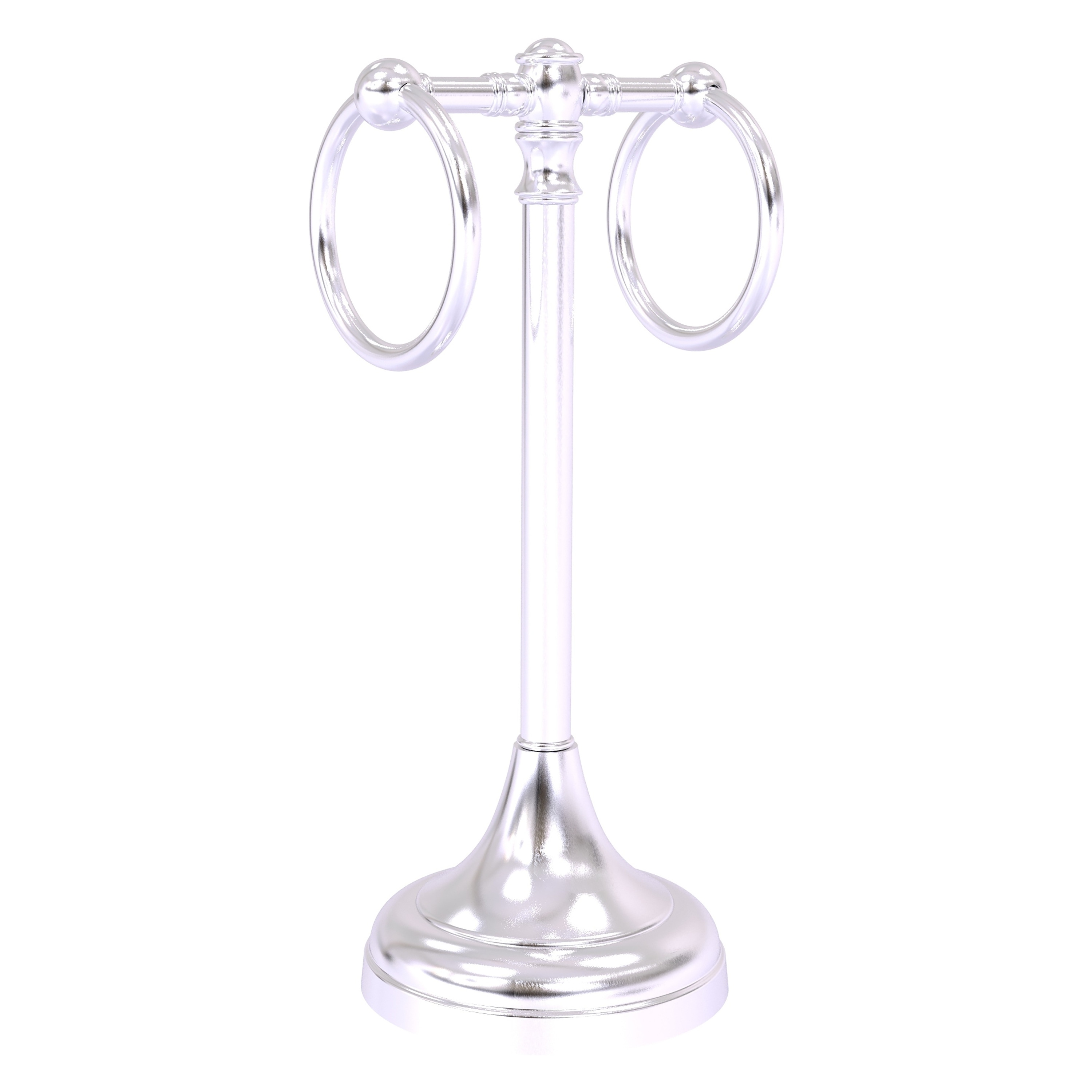 Allied Brass CL-53-SCH Carolina Satin Chrome Freestanding countertop Double Towel Ring