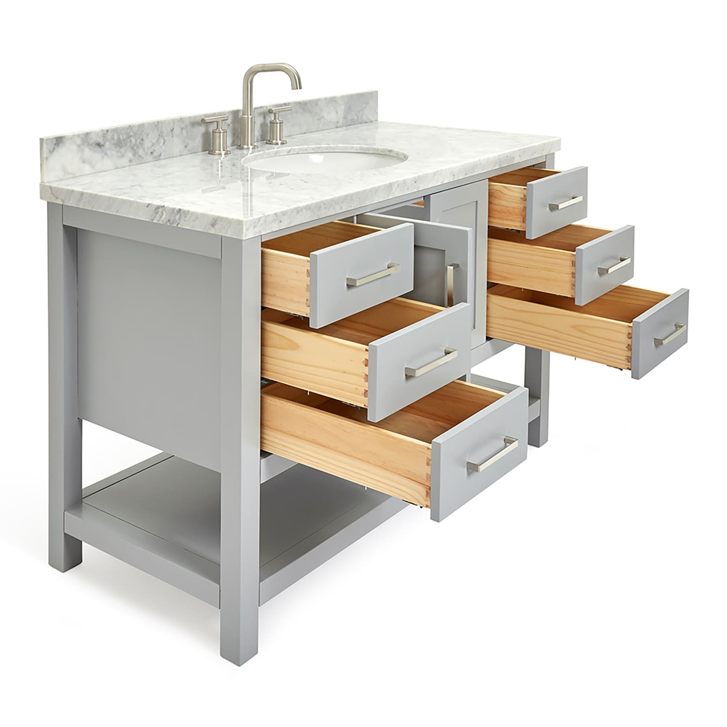 Magnolia Gray 49" Single Bathroom Vanity with Marble Top