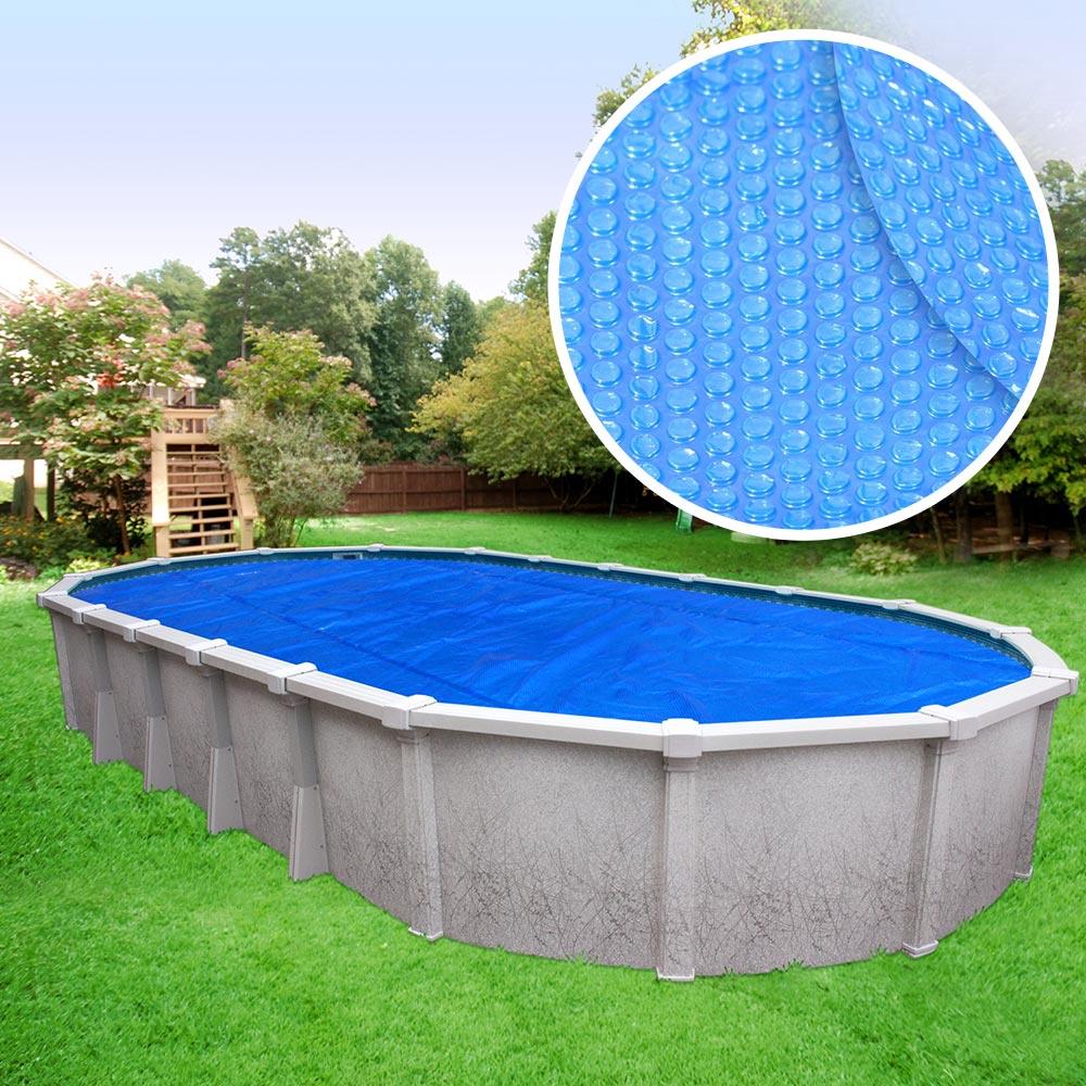 Place Bubble-Side Down in Pool Sun2Solar Blue 30-Foot Round Solar Cover Heating Blanket 1600 Series with 6-Pack of Heavy-Duty Grommets Bundle for In-Ground and Above-Ground Round Swimming Pools