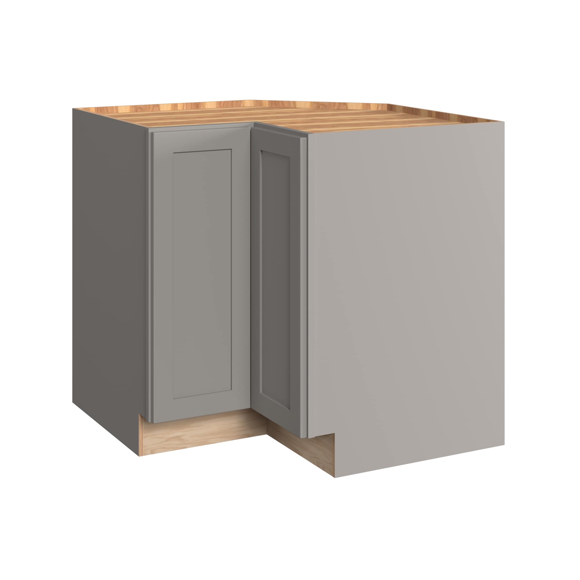 KraftMaid Momentum EZR36L.WSSG81 Deveron 36-in W x 34.5-in H x 24-in D Pebble Grey Lazy Susan Lazy susan Corner base Fully assembled Plywood Cabinet (Recessed Panel Shaker)