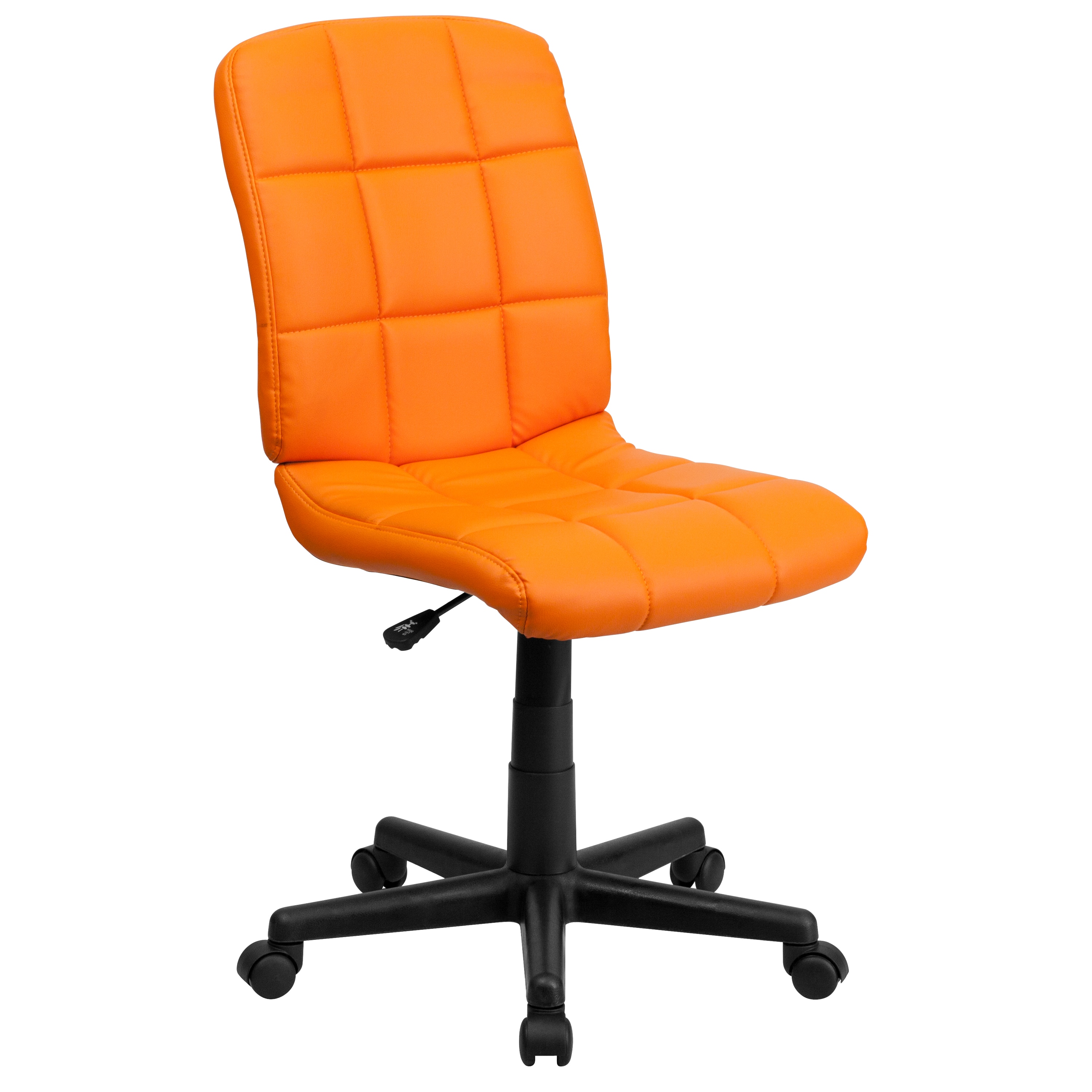 Ergonomic Mid-Back Orange Vinyl Swivel Task Chair
