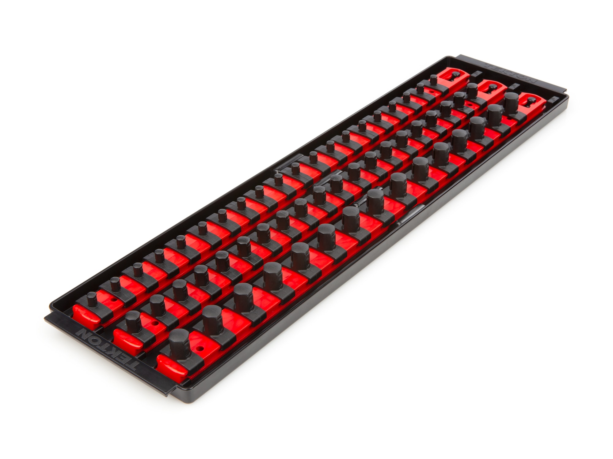 TEKTON OST77158 Red 1/4, 3/8, 1/2 Inch Drive Socket Rails 18 Inch Storage tray