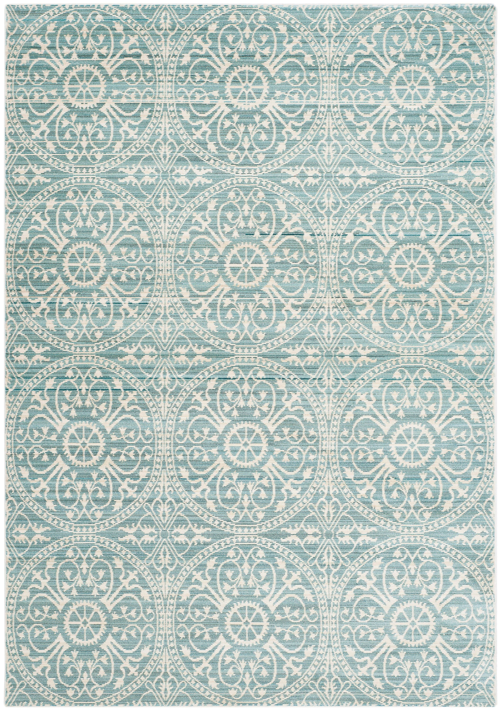 Alpine Cream Hand-Knotted Synthetic Medallion Area Rug 5' x 8'