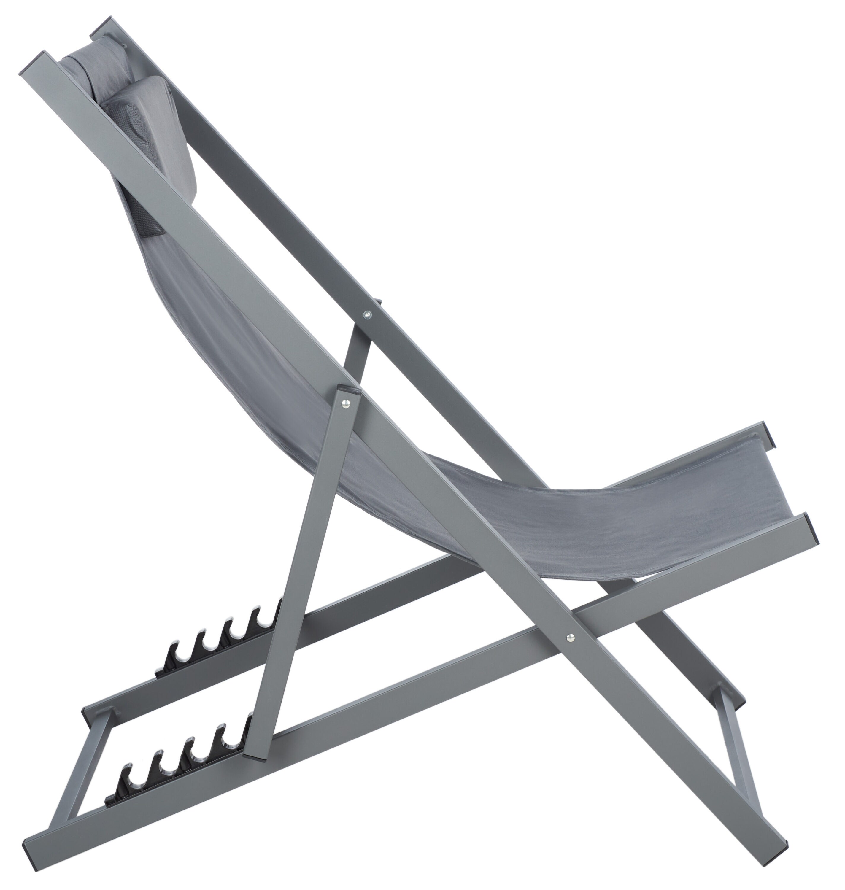 Camlin Grey Aluminum Frame Adjustable Folding Sling Chair Set of 2