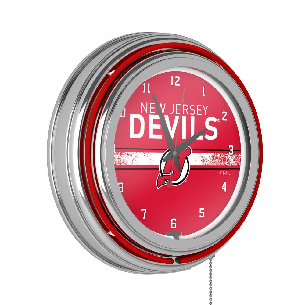 Trademark Gameroom NHL1400-NJD2 New Jersey Devils Clocks Analog Round Wall