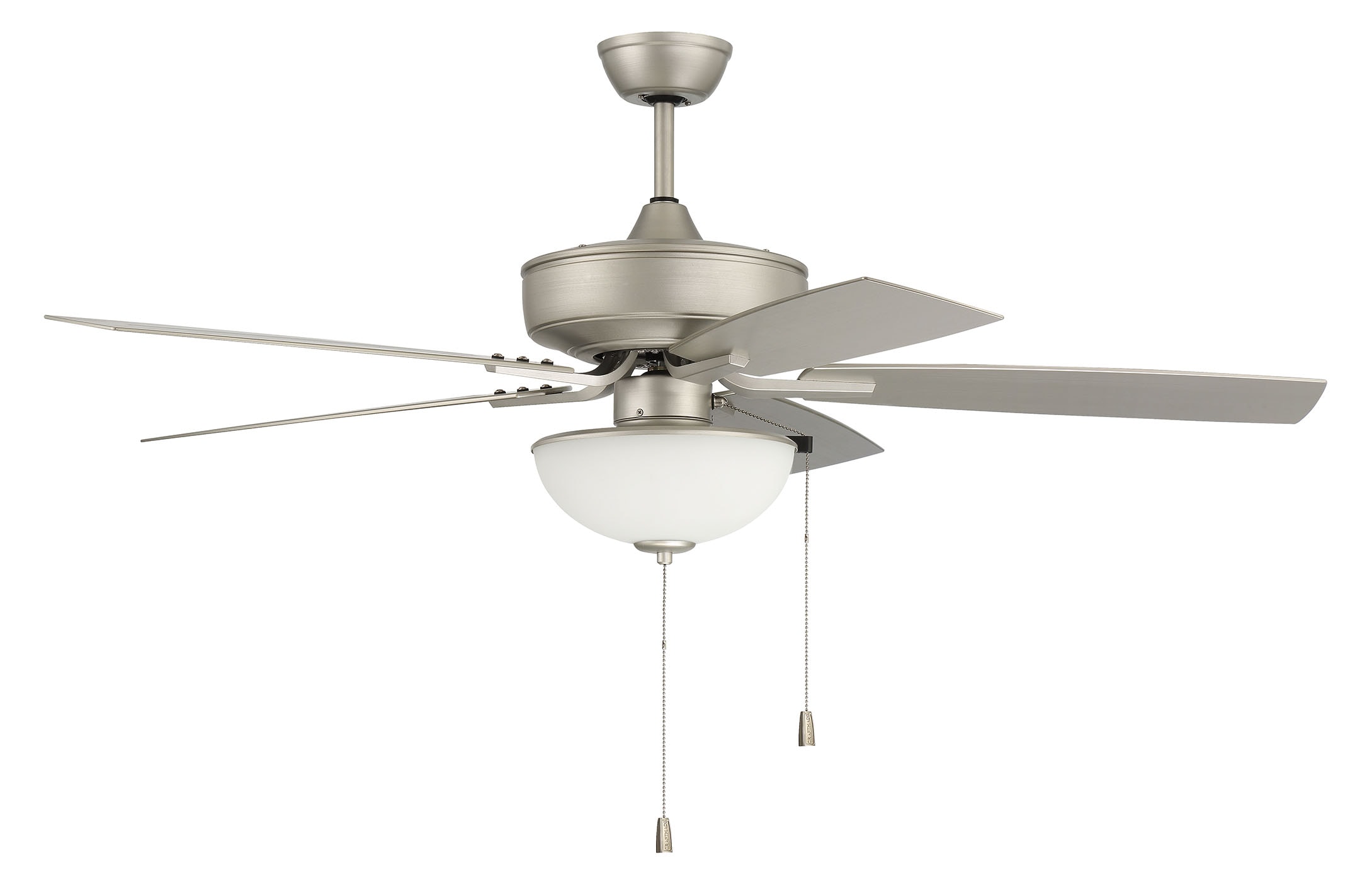 Craftmade OP211PN5 Outdoor P211 52-in Outdoor Downrod or Flush Mount Painted Nickel with Painted Nickel Blades Ceiling Fan With Light ( 5 -Blade )