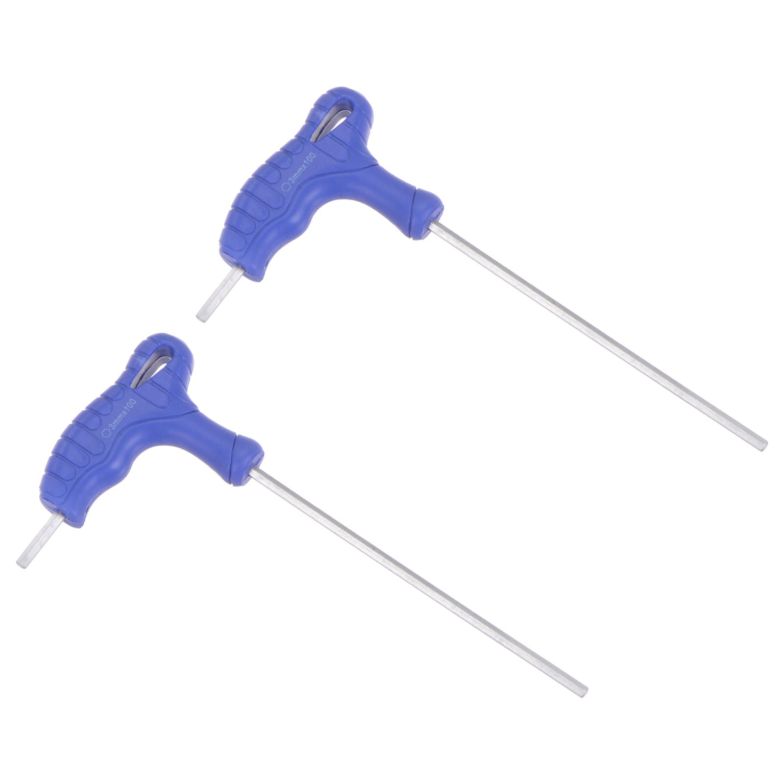 Unique Bargains 3mm Hex Key T-Handle Dual End Wrench Spanner Metric CR-V Steel 2pcs #S26051200UX3283