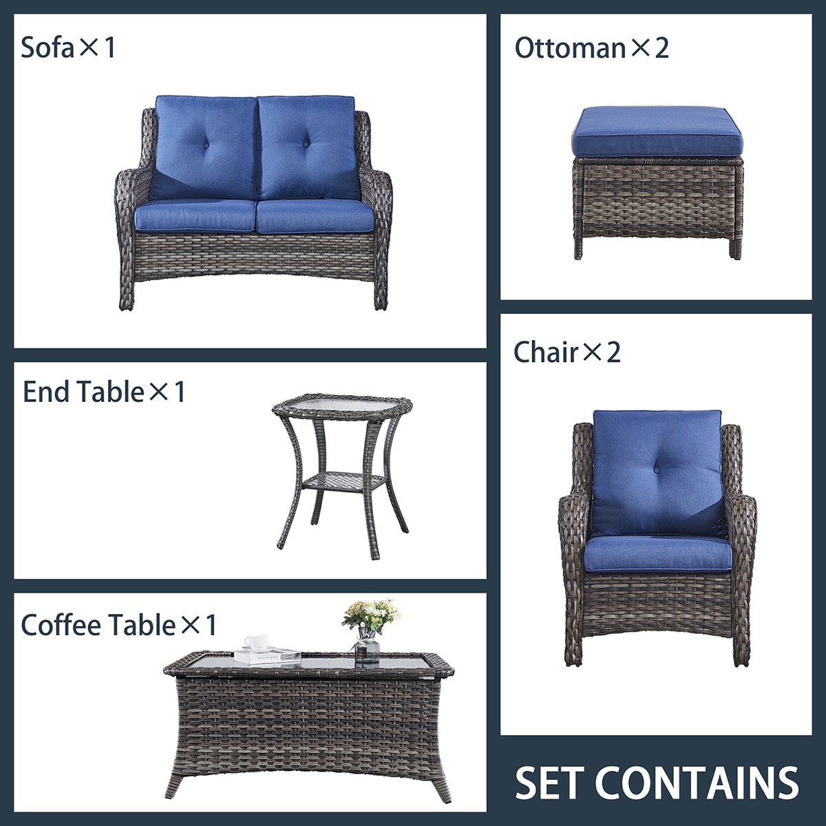 Rilyson FS039017016019026-1 Patio-Conversation-Sets - View #4
