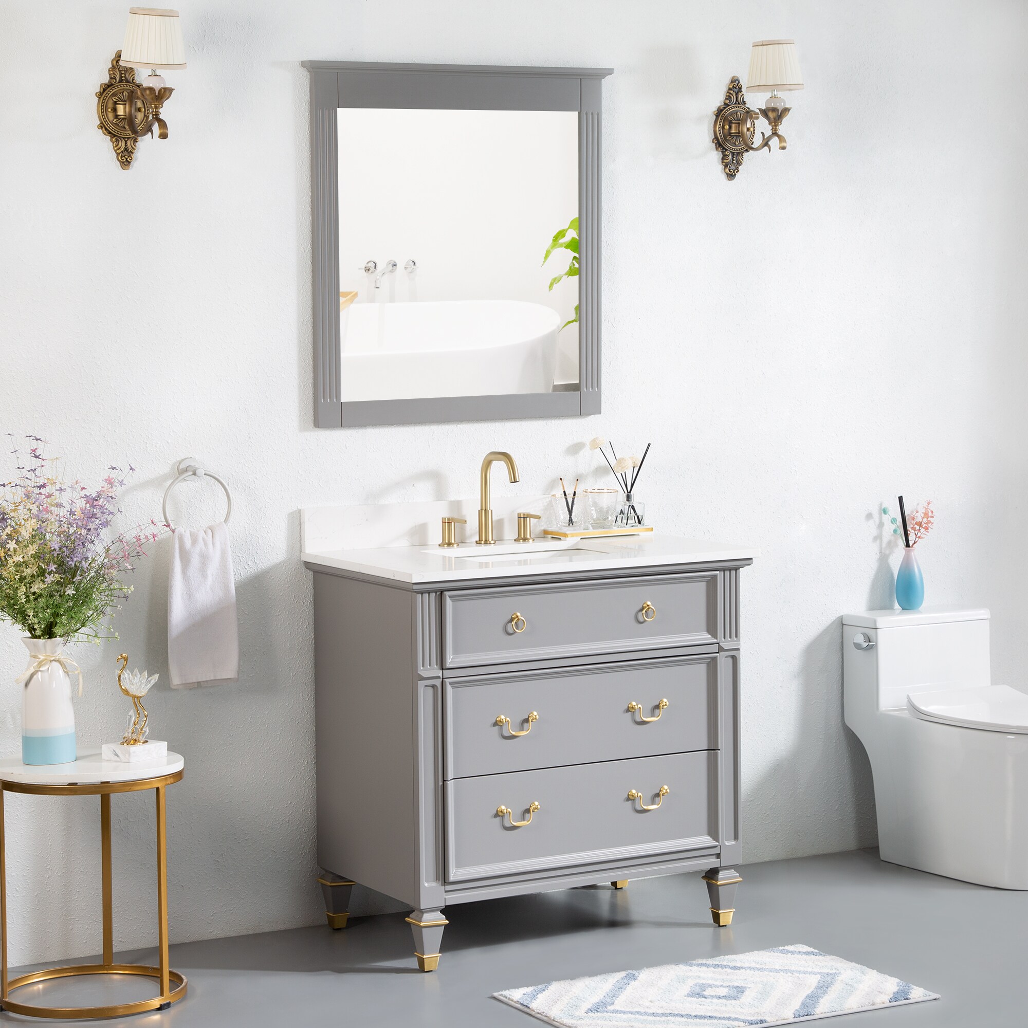 WELLFOR ALLEN36QZ-TG Bath-Vanity-Combo - View #2