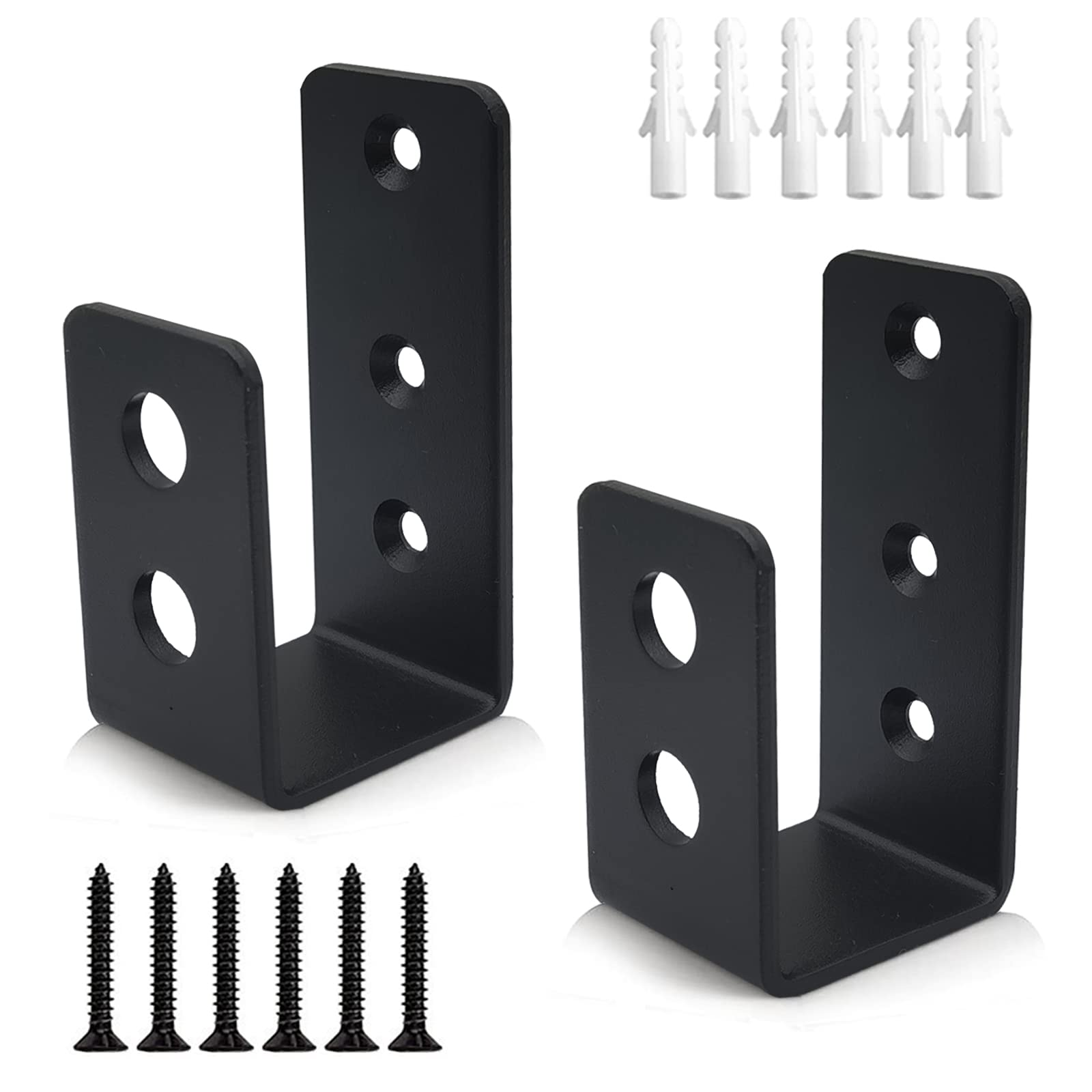 Yichuhaoxi  Door Barricade Brackets 2 pack Heavy Duty Carbon Steel Security Holder for Home Barn Shed Garage Gate Reinforcement Fits Standard 2x4