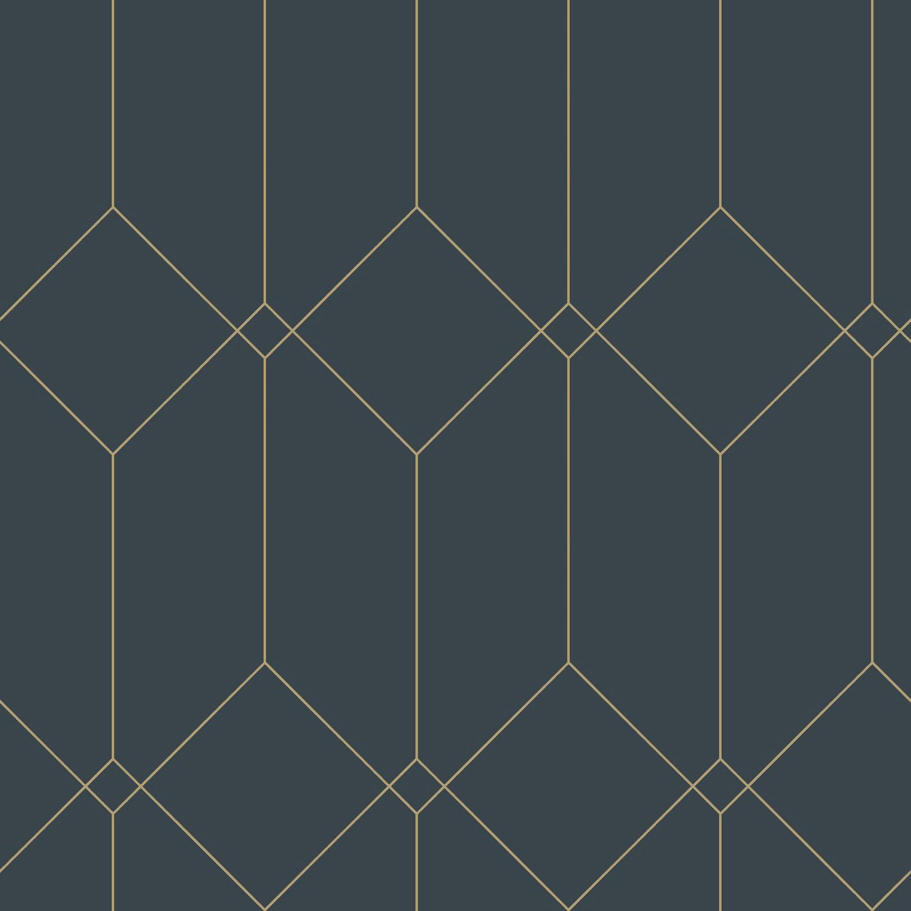 ESTA Home DD139225 Design Department 57.5-Sq. Feet Blue Non-woven Geometric Unpasted Wallpaper