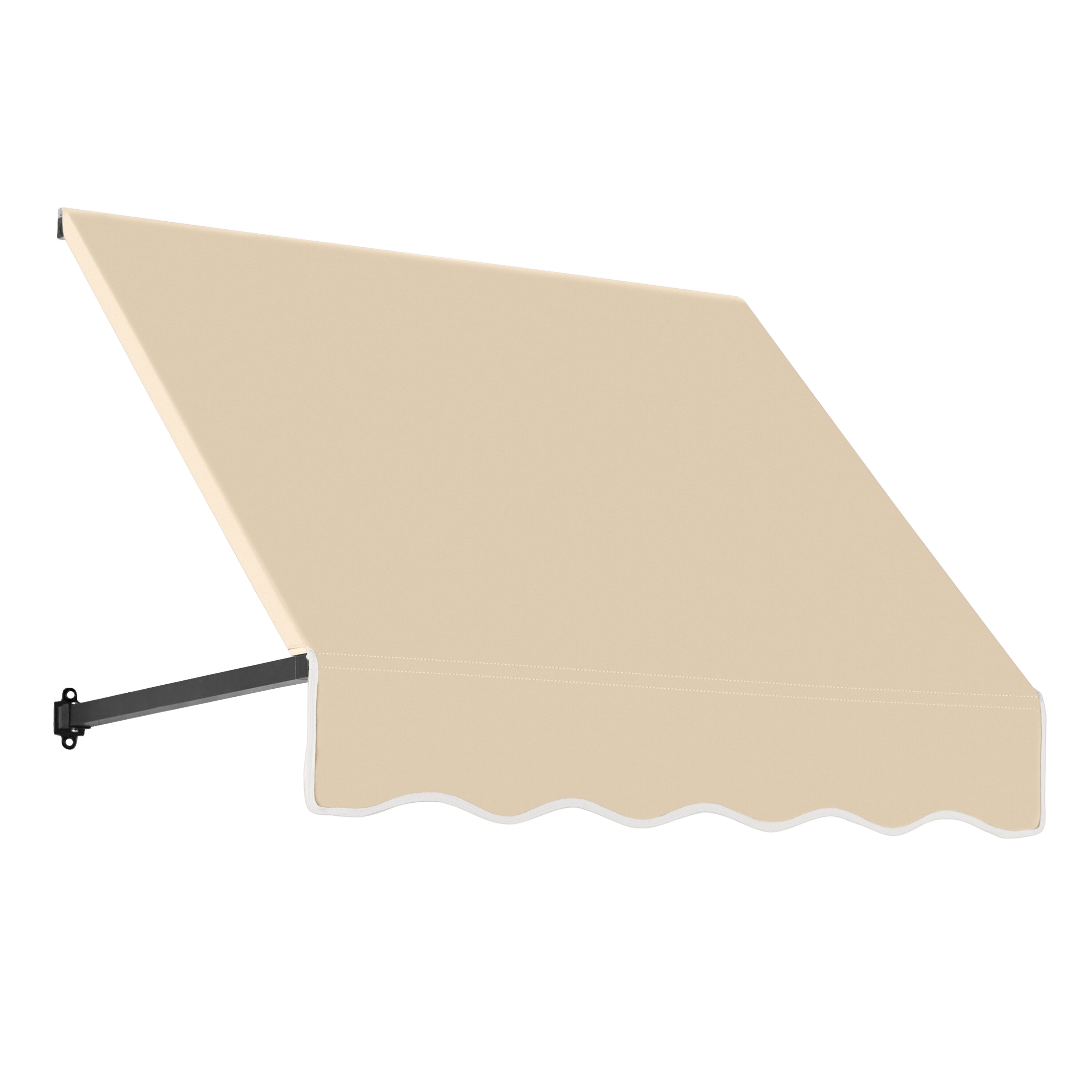 Awntech RR22-L-3T Dallas Retro 40.5-in Wide x 24-in Projection x 31-in Height Fabric Tan Solid Fixed Window/Door Awning
