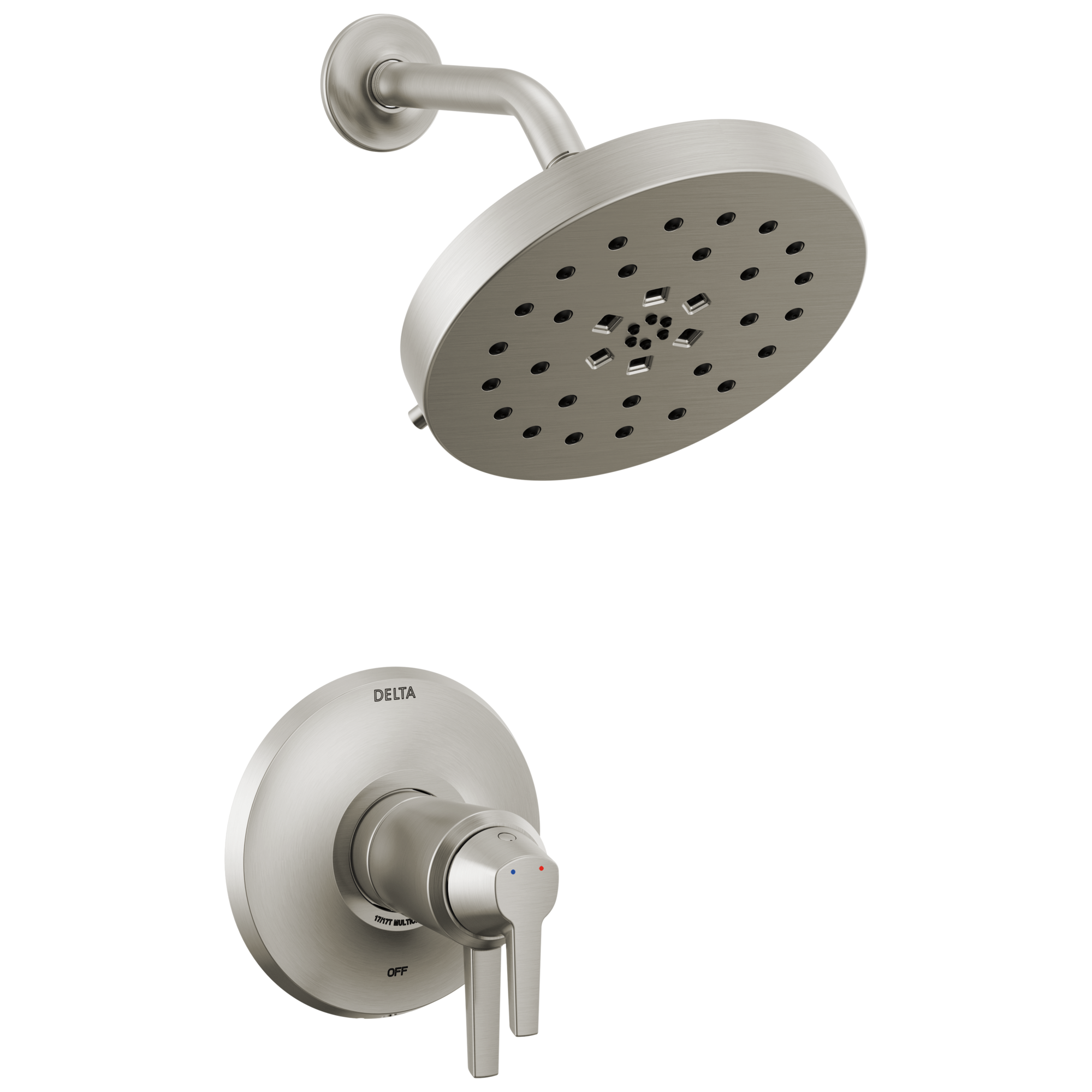 Delta T17T271-SS-PR Galeon Lumicoat Stainless 2-handle Multi-function 8-Inches Round Shower Faucet
