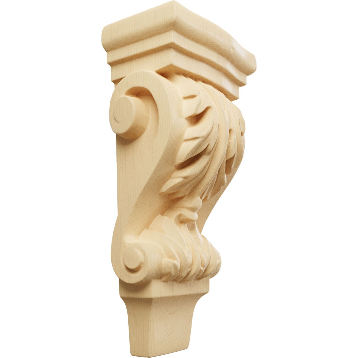 Ekena Millwork CORW03X02X06PAMA 3.0-in x 1.75-in x 6.0-in Unfinished Maple Wood Paintable/Stainable Corbel