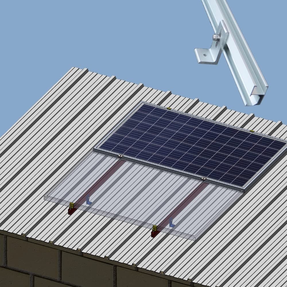 Misopily Solar Panel Roof Mounting Bracket Kit 4 Rails 76cm Adjustable ...