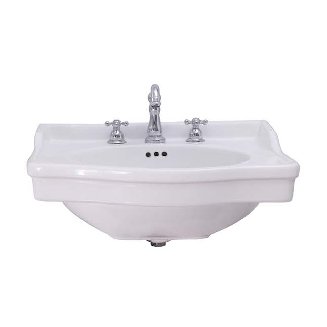 Barclay Cali Wall Hung Basin White Mount Rectangular Modern Bathroom Sink With Overflow Drain 19 In X 24 5 The Sinks Department At Com - What Size Hole To Drill For Bathroom Sink Drain