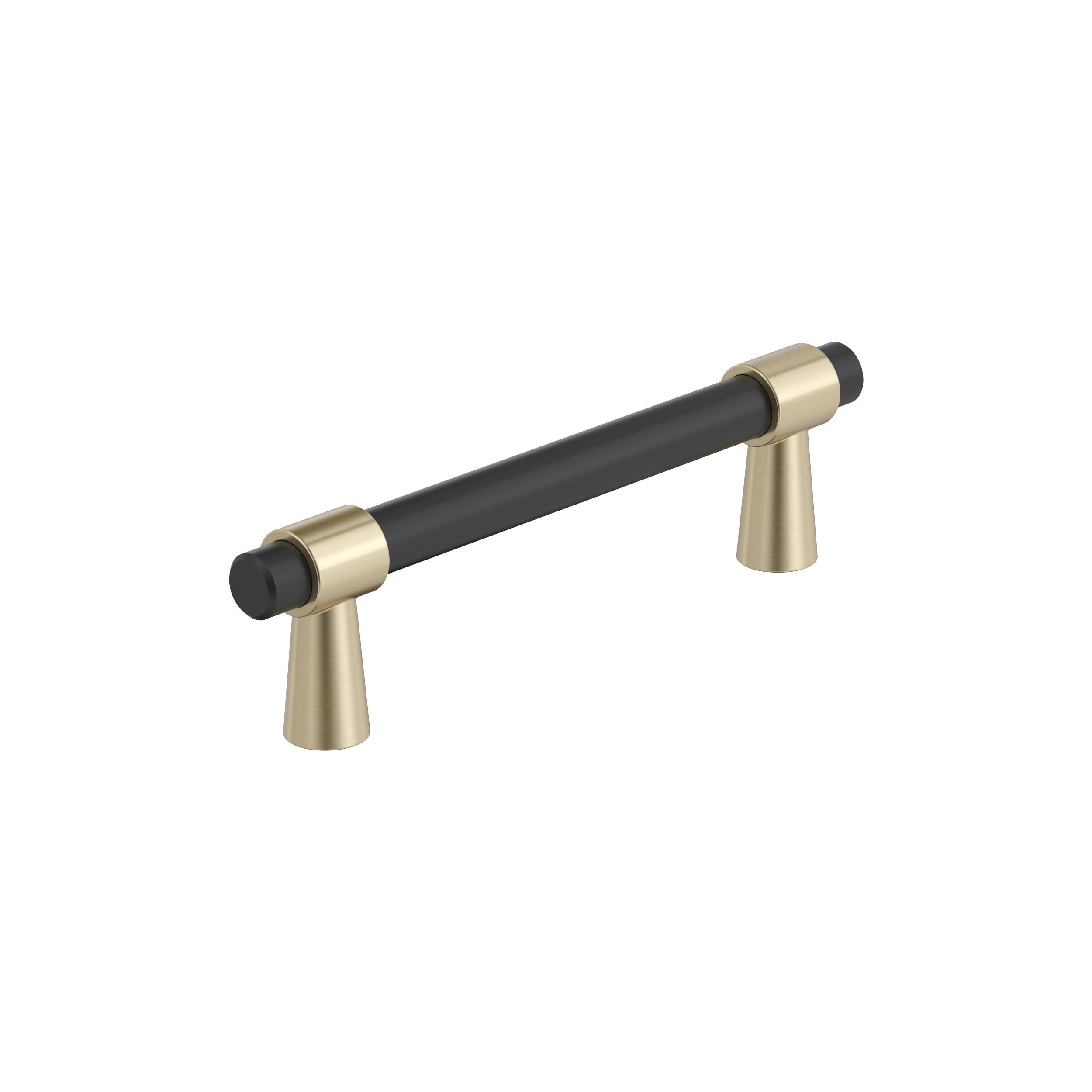 Amerock BP36858FBBBZ Mergence 3-3/4-in , 96mm Center to Center Matte Black/Golden Champagne Cylindrical Bar Drawer Pull