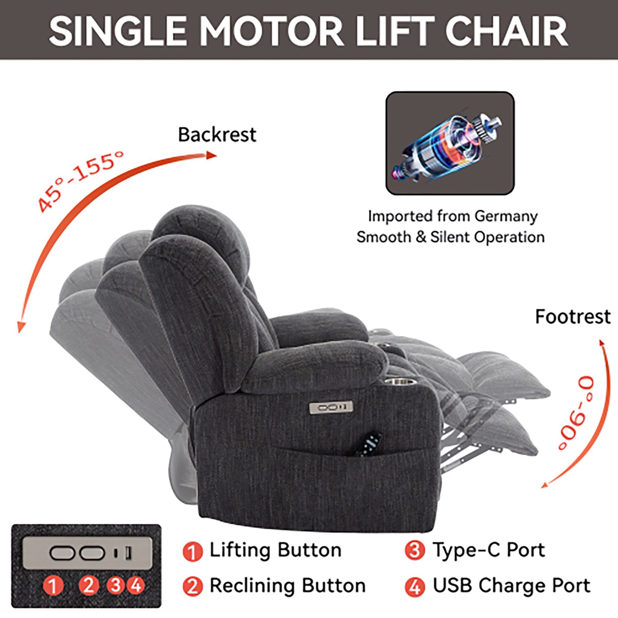 Boyel Living BL-CM857GY recliners - View #12