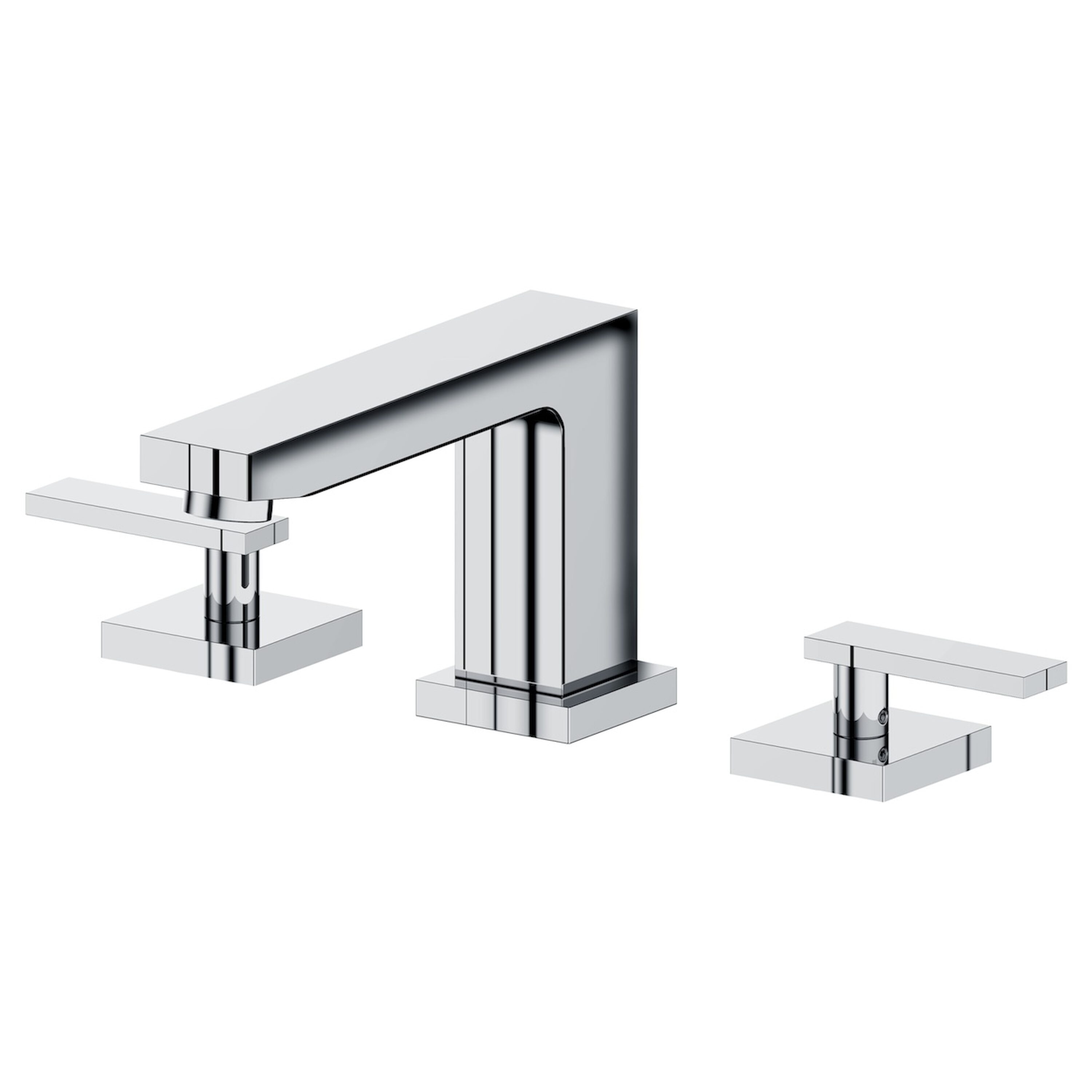 ZLINE KITCHEN & BATH CBY-BF-CH Crystal bay Chrome Widespread 2-handle Low-arc Residential Handle Bathroom Sink Faucet with Drain with Deck Plate