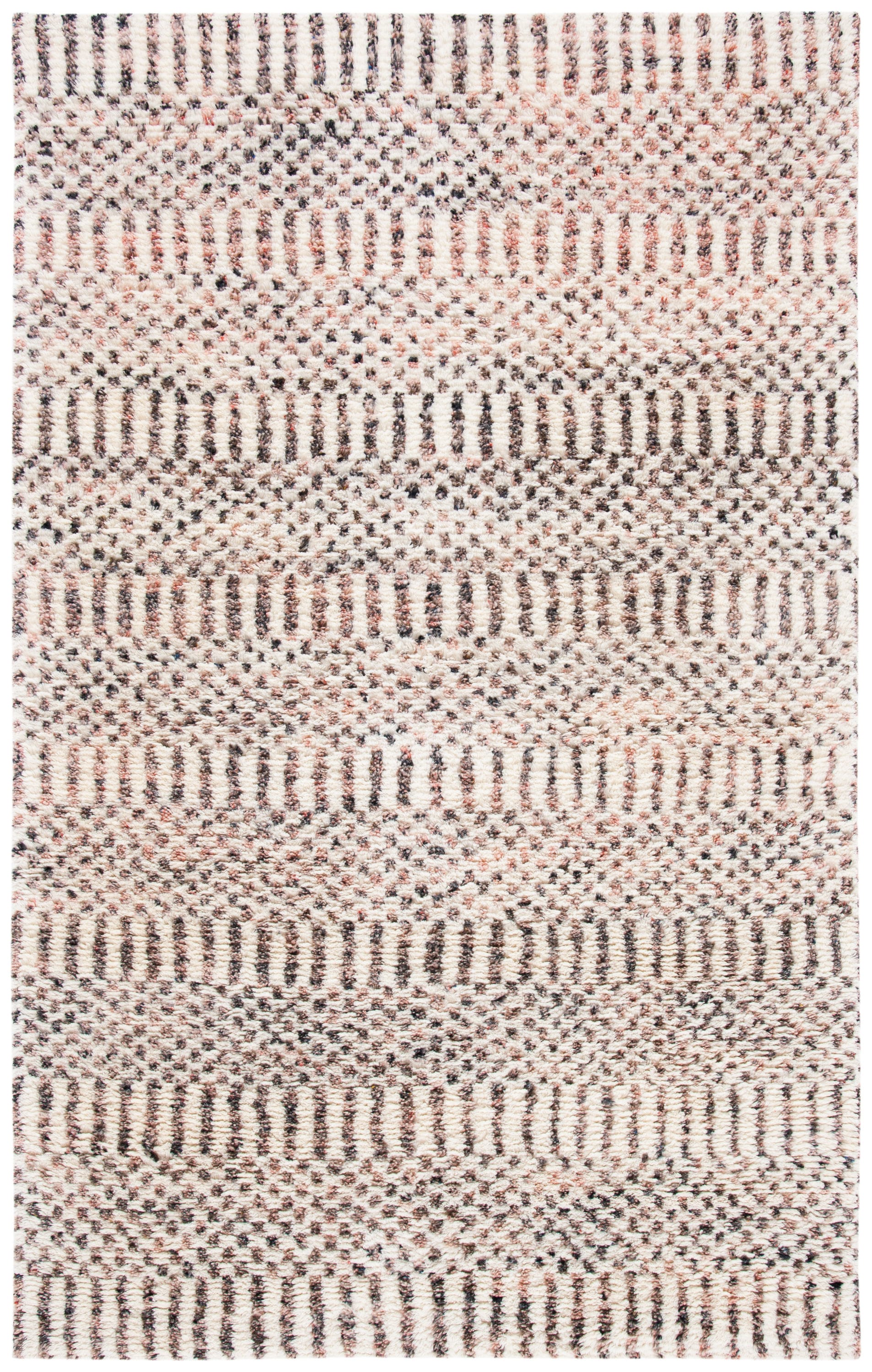 Safavieh CSB545U-4 Casablanca Amarilda 4 x 6 (ft) Knotted Wool Ivory/Pink Rectangular Indoor Abstract Bohemian/Eclectic Area rug