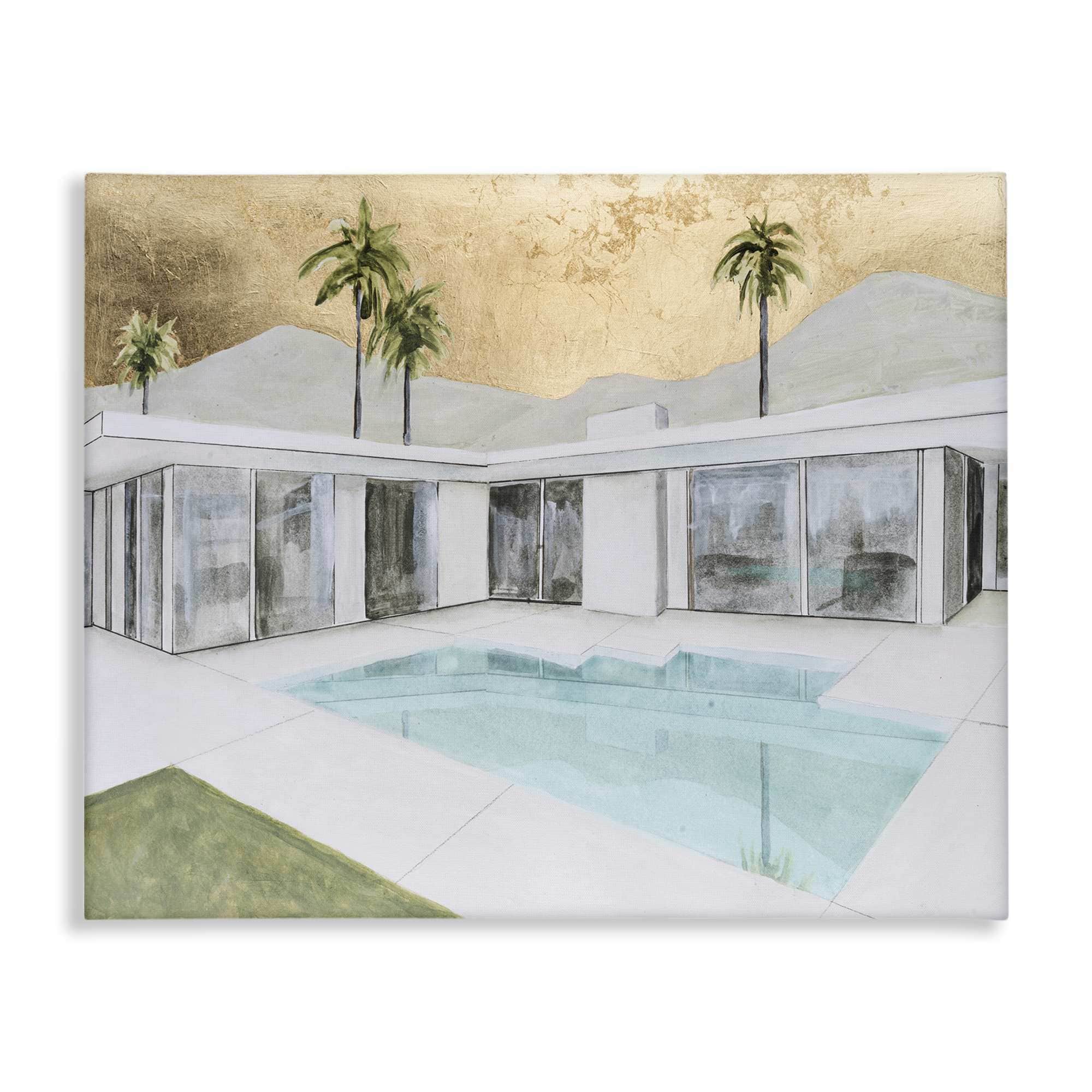 Stupell Industries BS-398-CN-24X30 Modern Chic Pool View Canvas design by Michael Willett