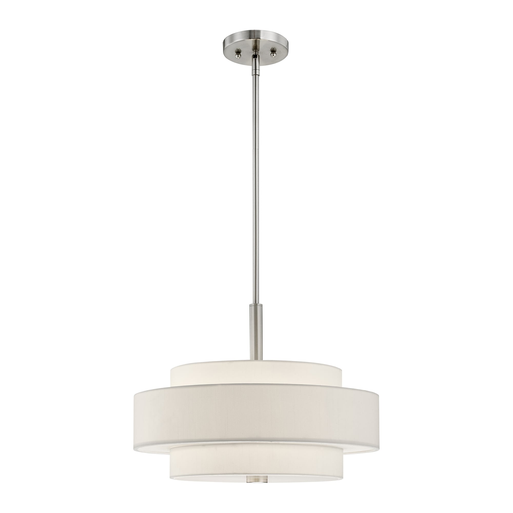 Livex Lighting Meridian 4-Light Off White/Brushed Nickel Modern ...