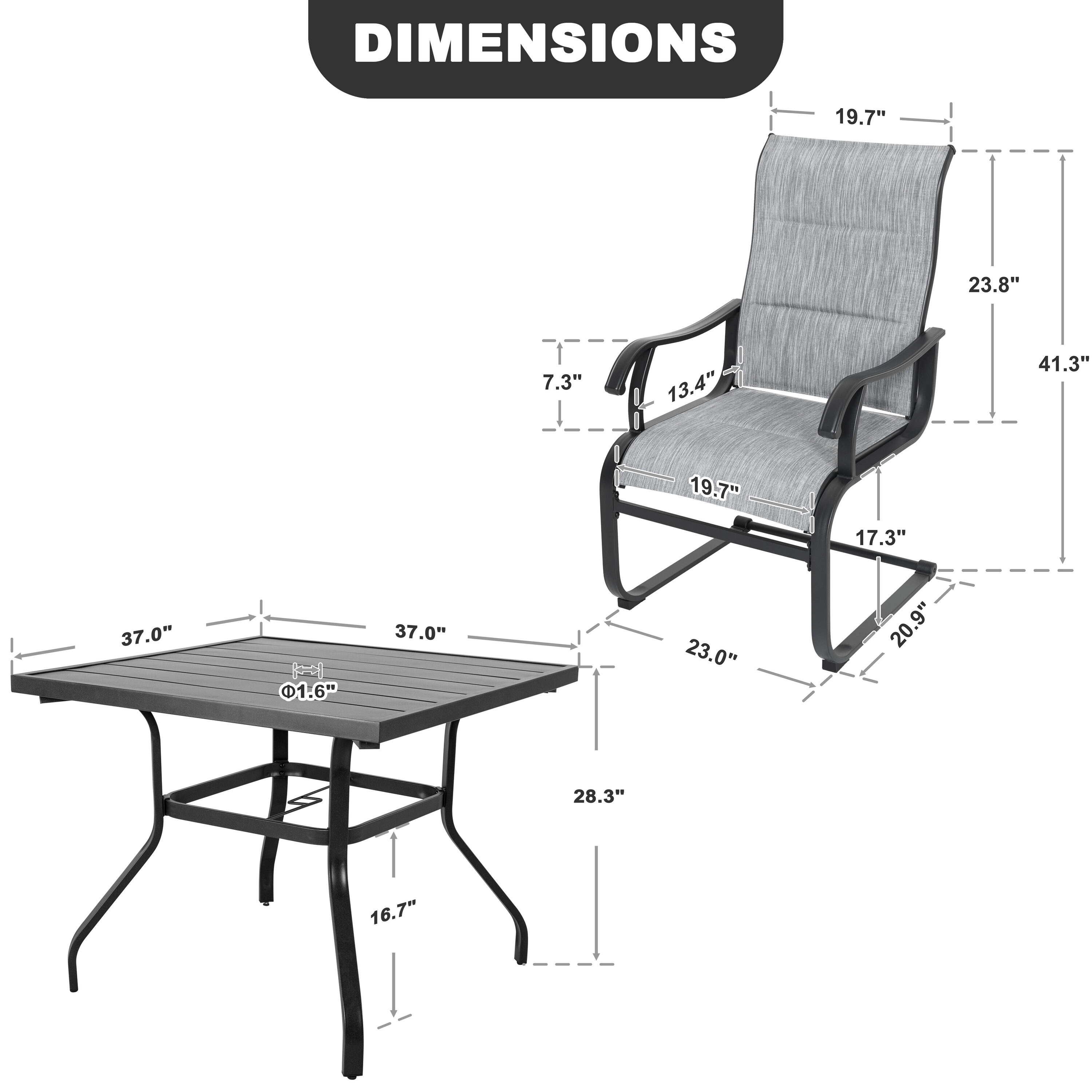 Nuu Garden SD006-T2BK Patio-Dining-Sets - View #4