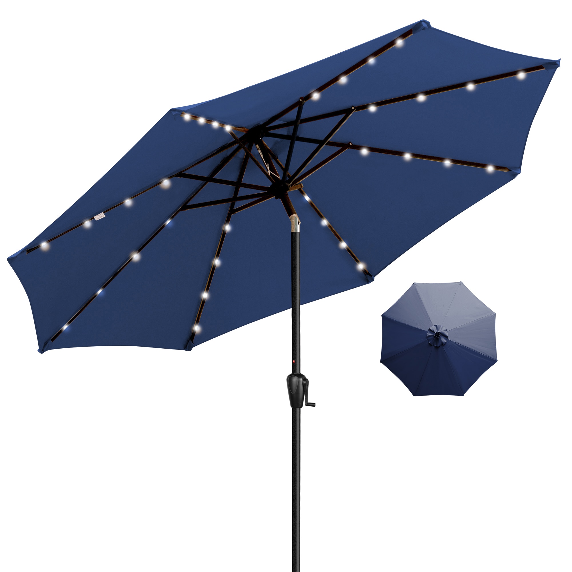 Sun-Ray 9-ft Solar Powered Market Patio Umbrella in the Patio Umbrellas ...