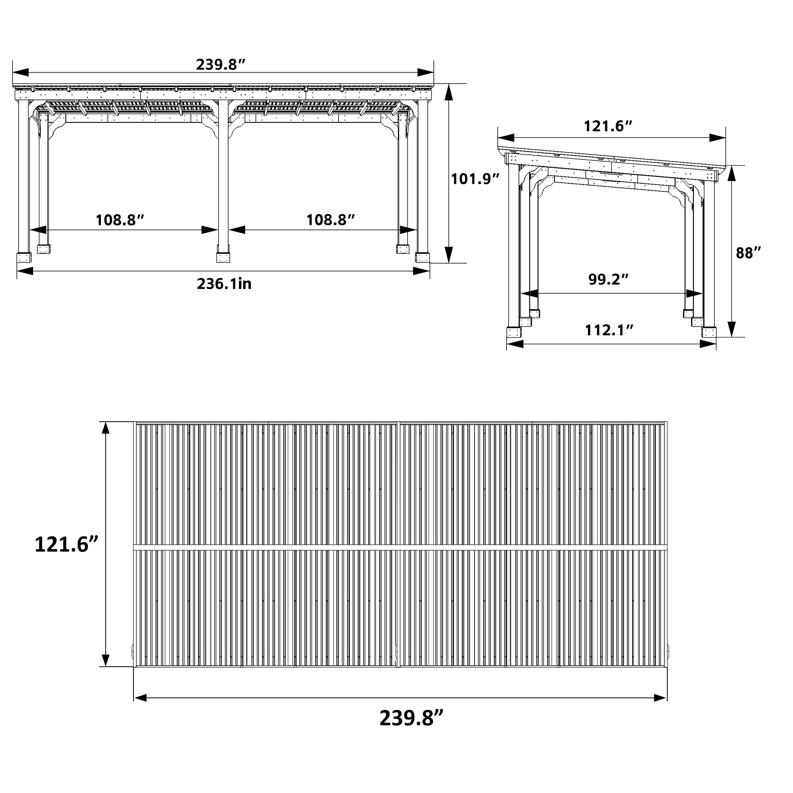 VEIKOUS PG0201-39-L Wood-Resin-Gazebos - View #2