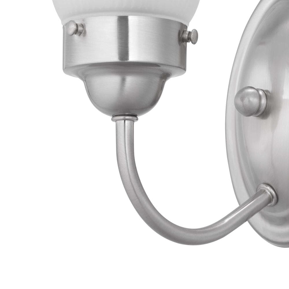 Brushed Nickel Fluted Glass 8.25" Vanity Light