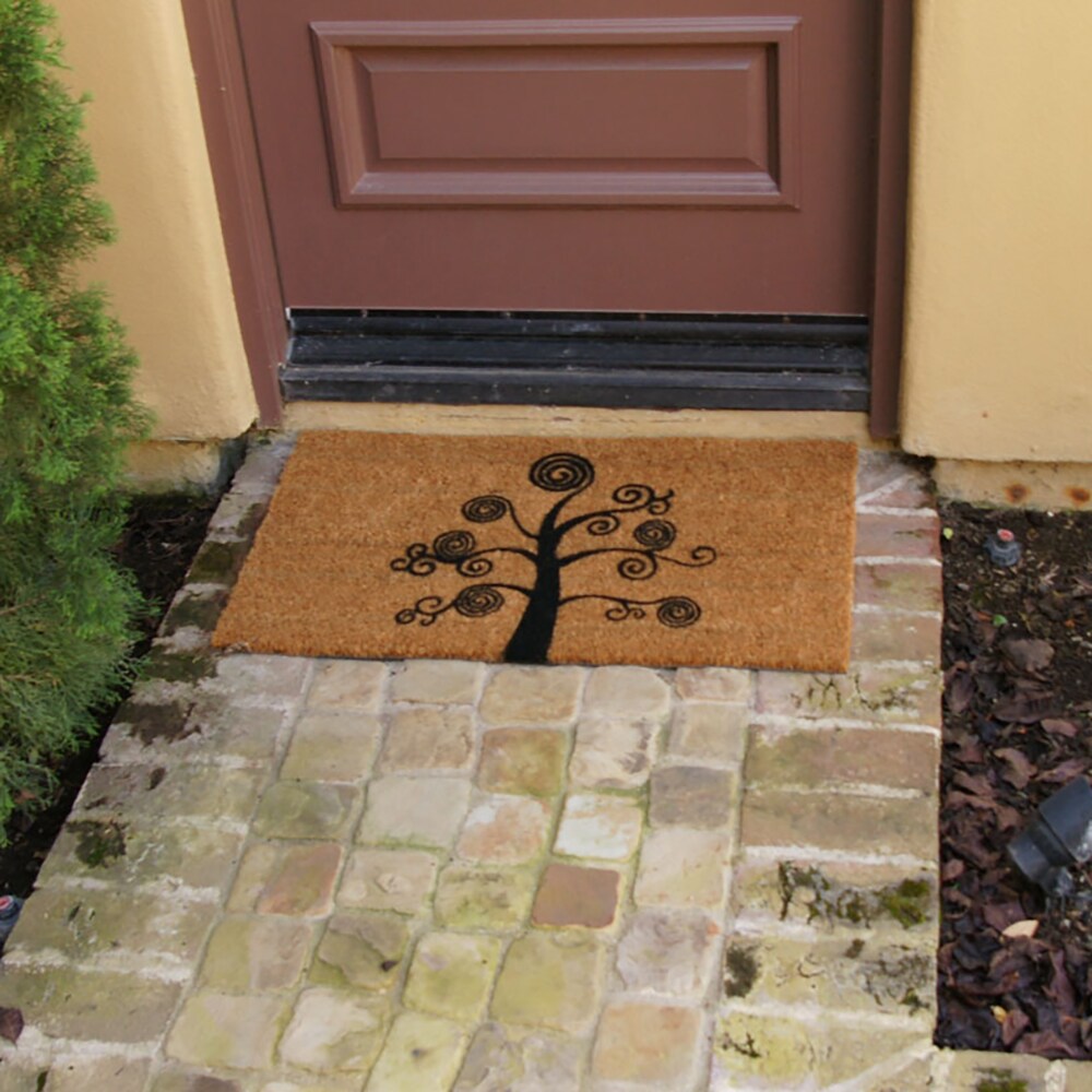 Rubber-Cal 2-ft x 5-ft Brown Rectangular Indoor or Outdoor Nature Door Mat  in the Mats department at