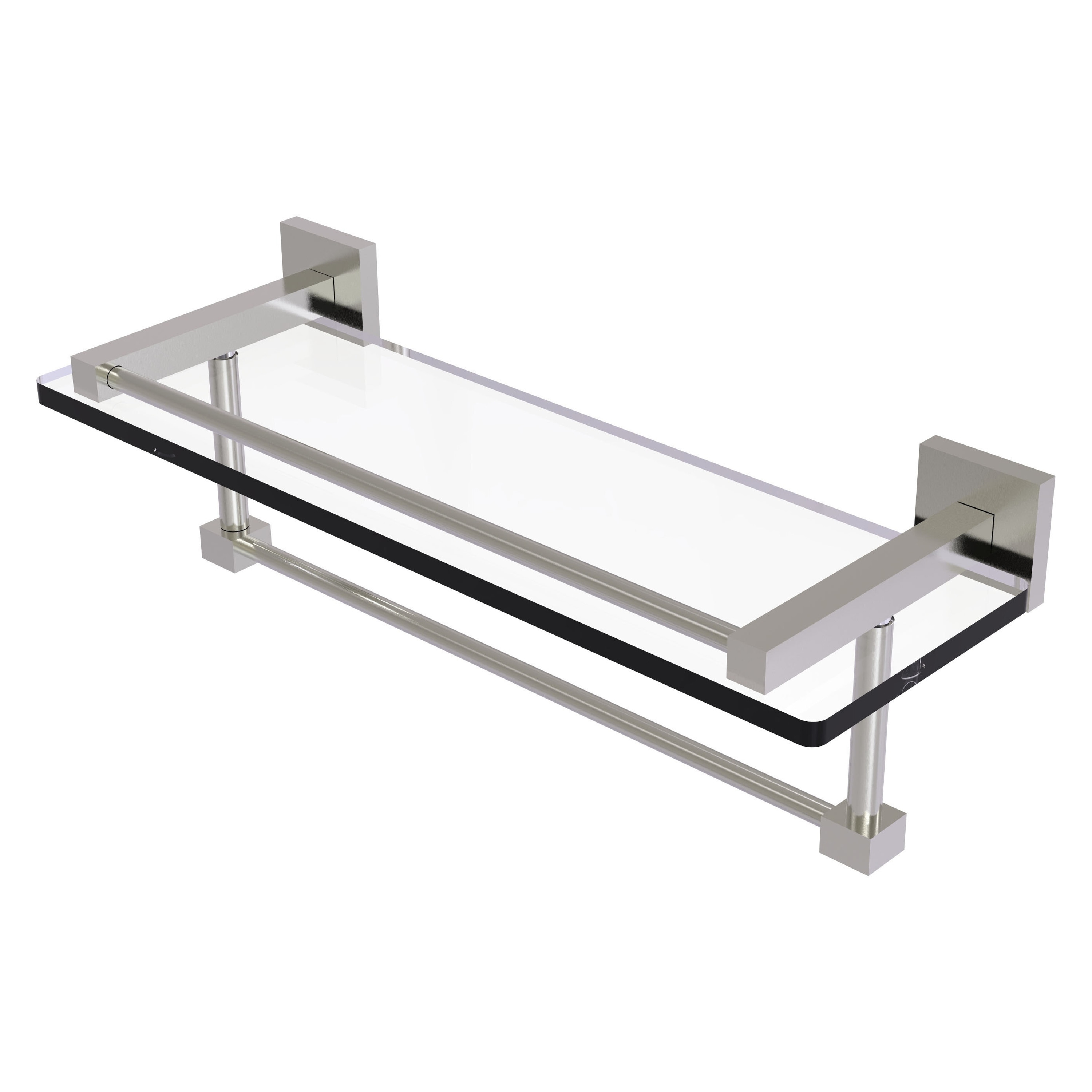 Allied Brass MT-1-16TB-GAL-SN Montero Satin Nickel Wall mount Bathroom Shelf ( 16-in x 5.3-in x 5-in )