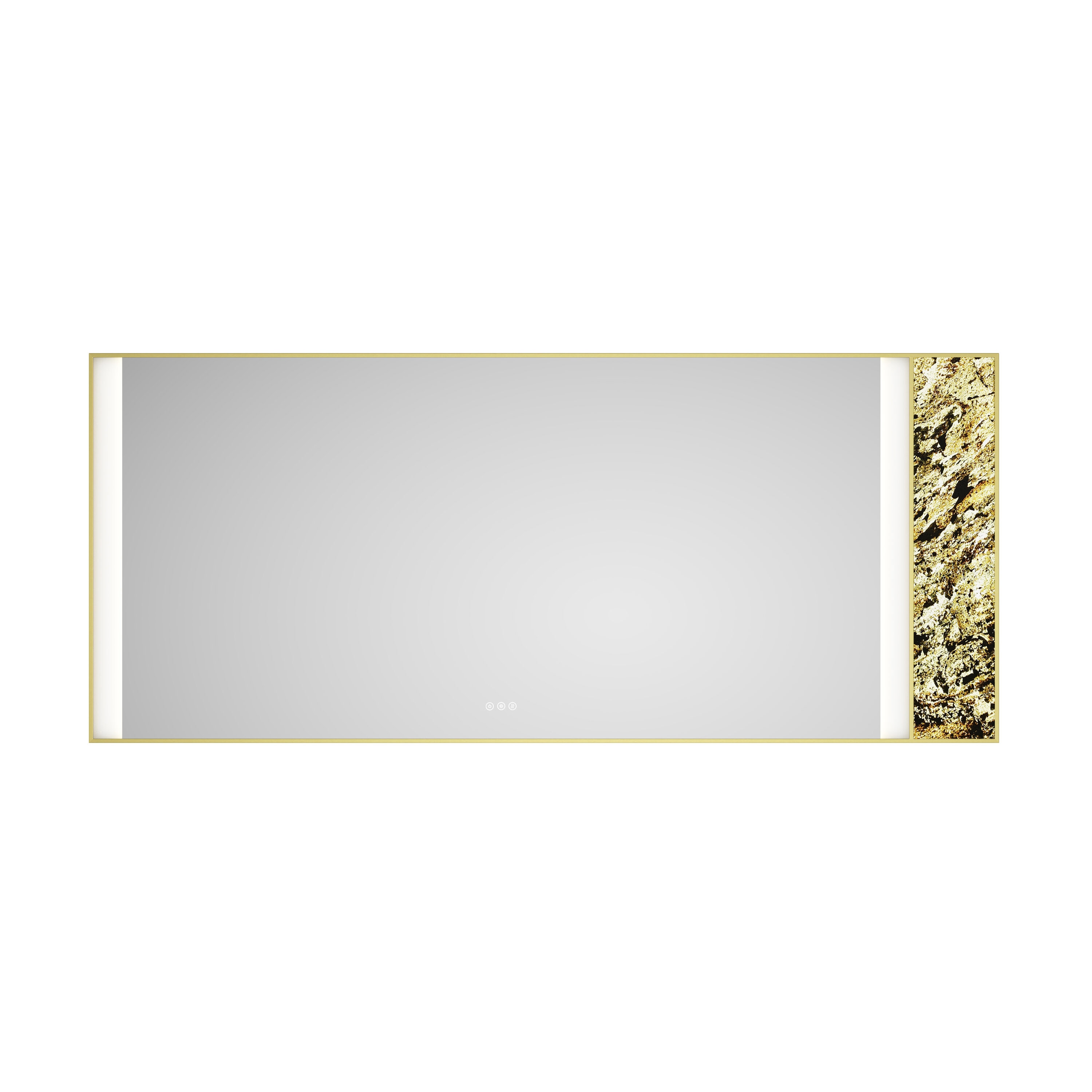 Vacolite KP38436-BG-HS 36-Inches x 84-Inches Polished Rectangle Dimmable Lighted Fog Free Tilting Bathroom Vanity Mirror ( Natural stone decoration )