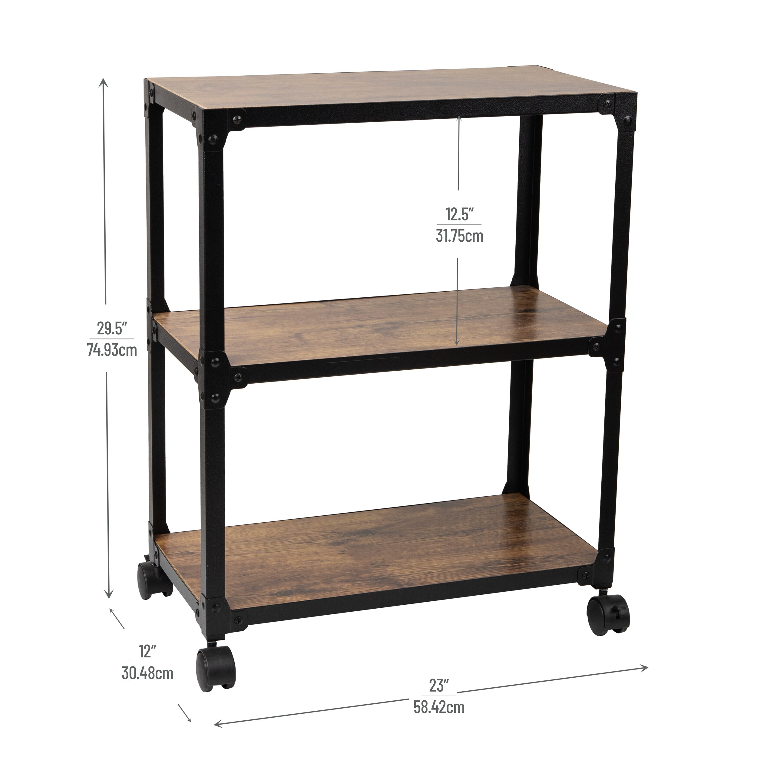 Vineego Bar Cart Home Industrial Mobile Bar Cart Serving Wine Cart on  Wheels with Wine Rack and Glass Holder 2 Wood Storage Shelves for Living  Room