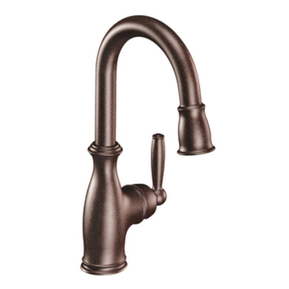 Moen 5985ORB Brantford Oil Rubbed Bronze Single Handle Deck-mount Bar and Prep Kitchen Faucet with Sprayer