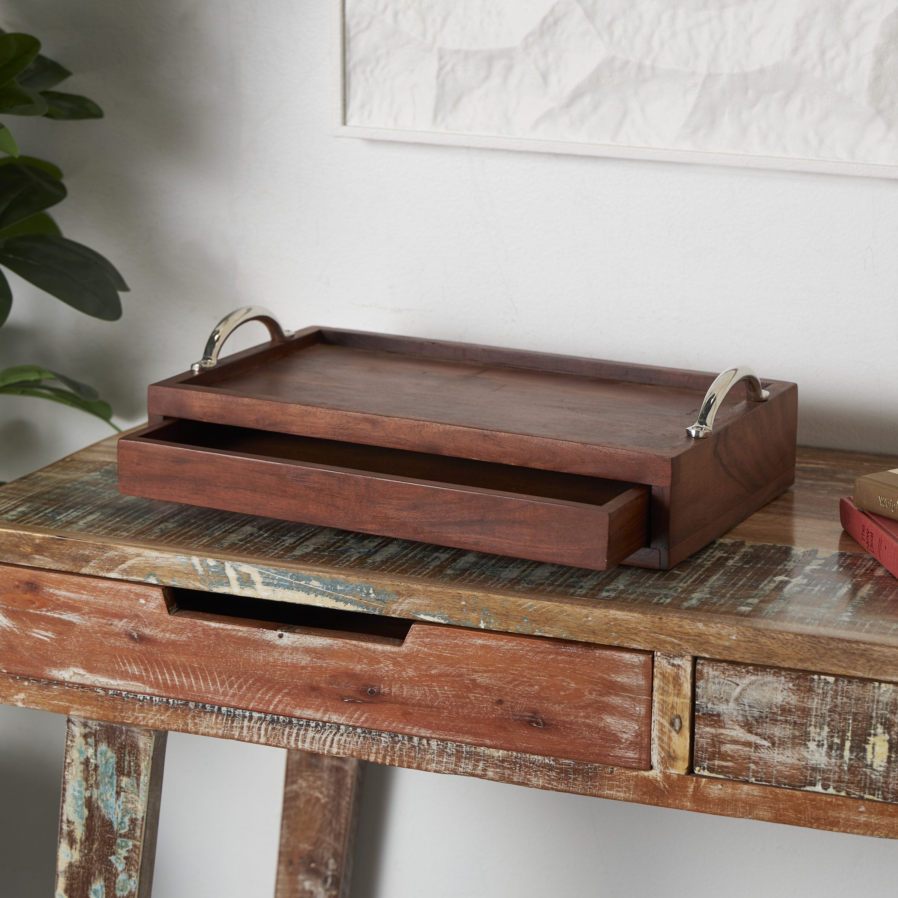 Grayson Lane 820341 Brown Wood Modern Decorative tray