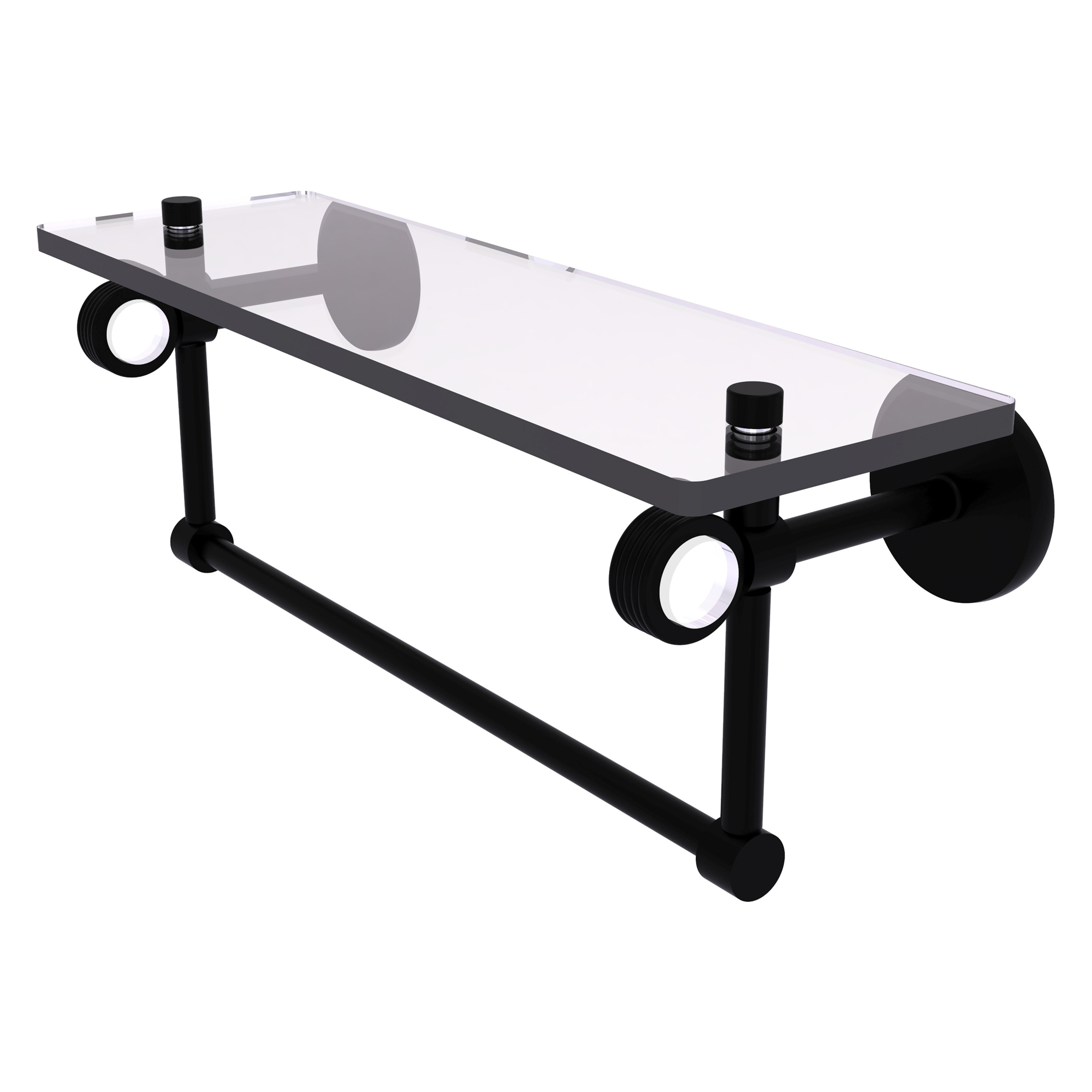 Allied Brass CV-1TBG-16-BKM Clearview Matte Black Wall mount Bathroom Shelf ( 16-in x 6.2-in x 5-in )